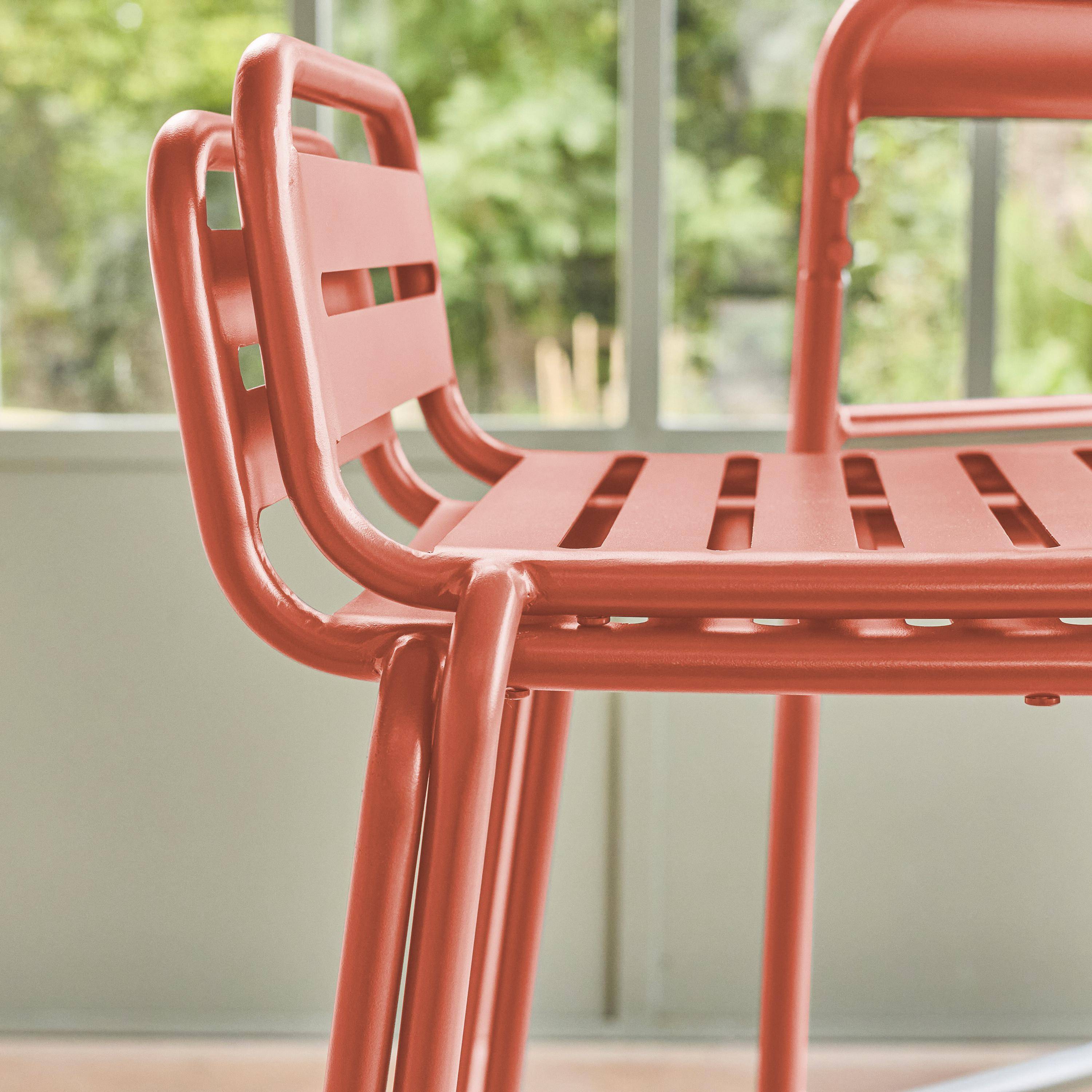 Set di 2 sedie da bar da giardino in acciaio, Amelia, Terracotta, 44x41x85 cm,sweeek,Photo4