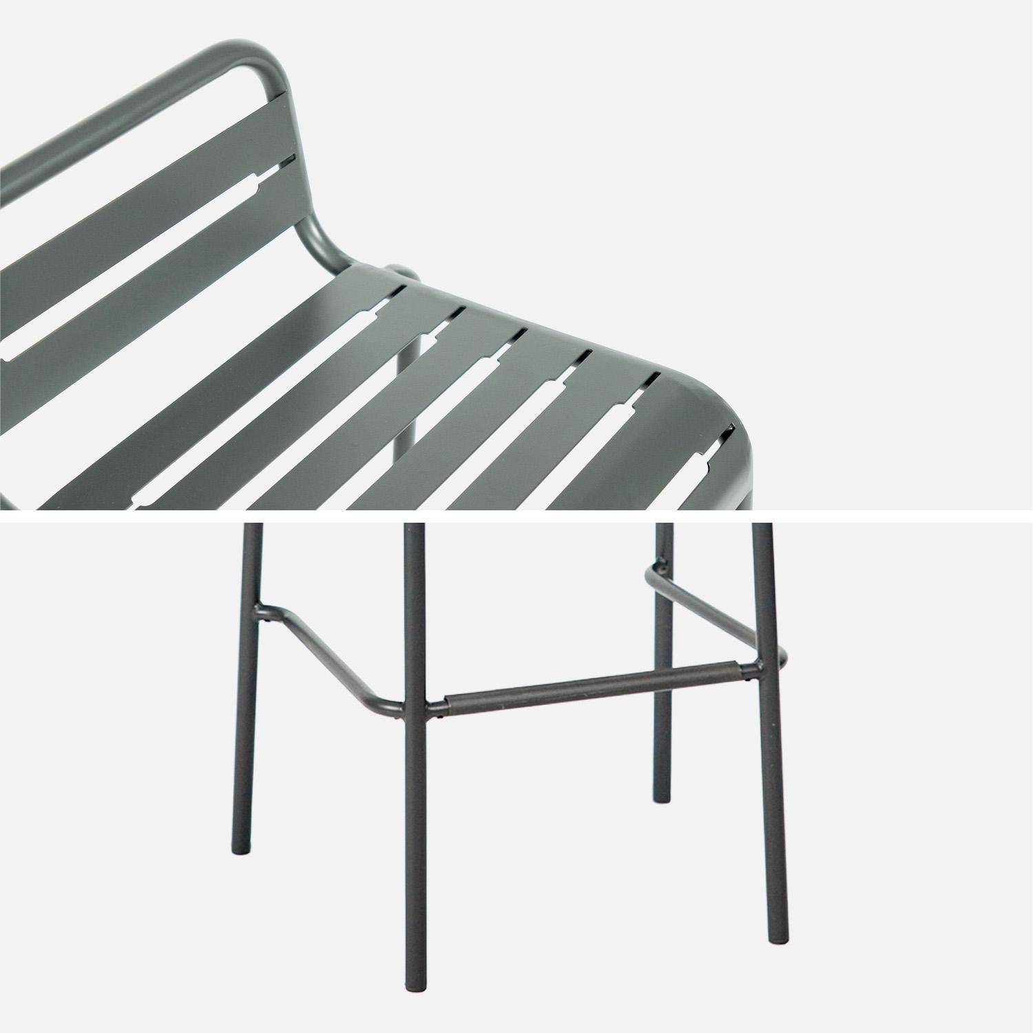 Lot de 4 chaises hautes de jardin acier, 4 places, anthracite, L 44 x P 41 x H 85cm  Photo7