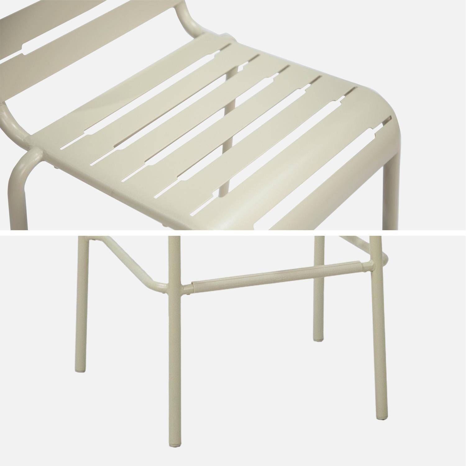 Trona de jardín de acero, set de 4, Amelia, Beige, 44x41x85 cm Photo7