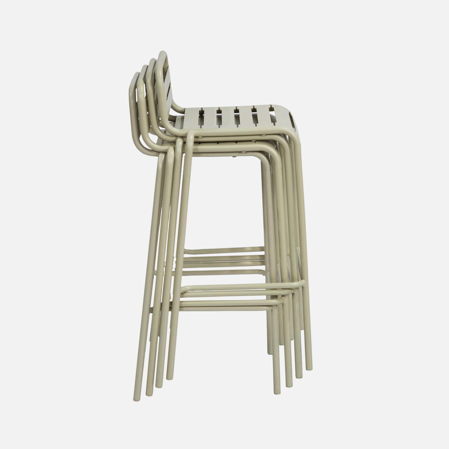 Trona de jardín de acero, set de 4, Amelia, Beige, 44x41x85 cm Photo6