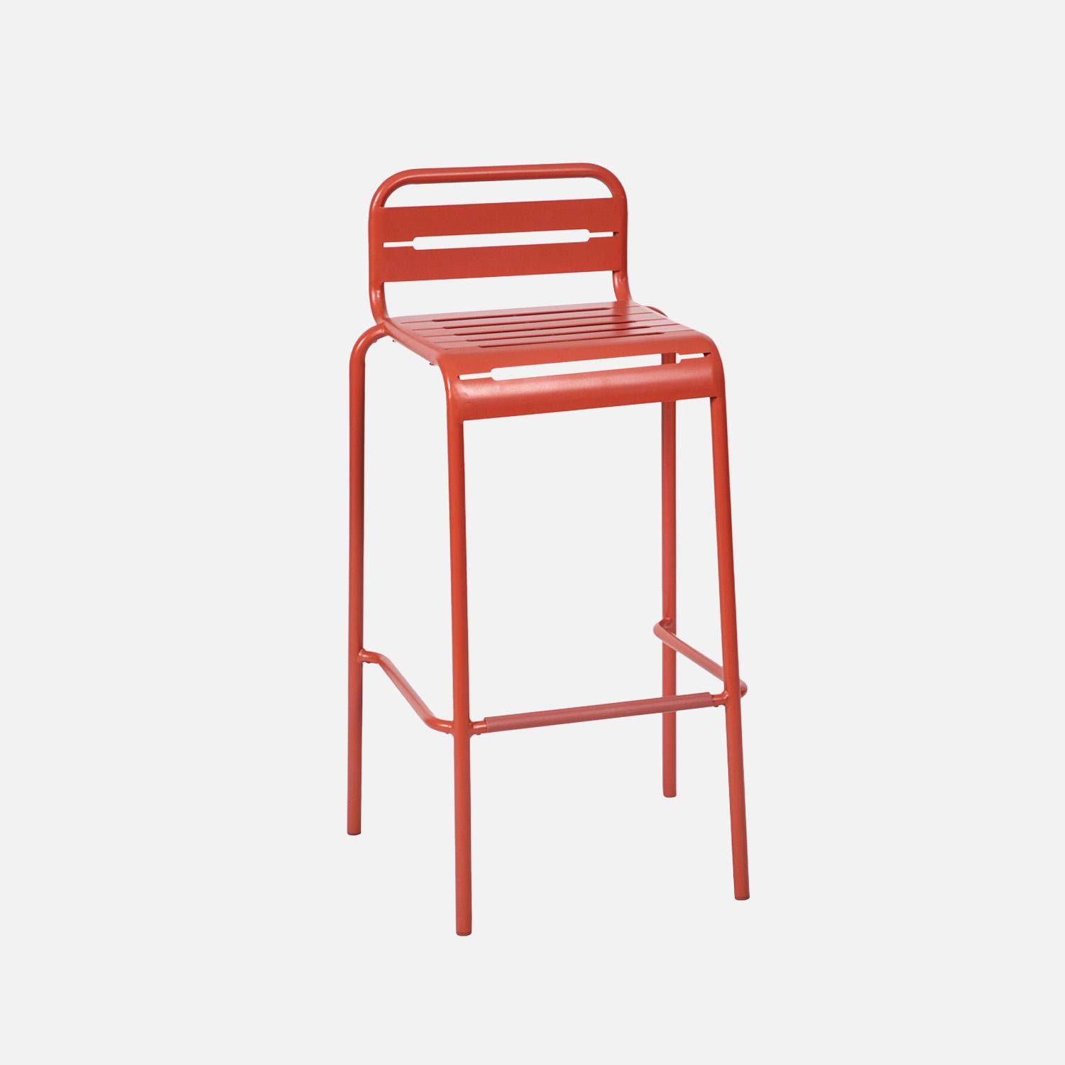 Set of 4 steel garden chairs, 4 seater, terracotta, Amelia W 44 x D 41 x H 85cm Photo2