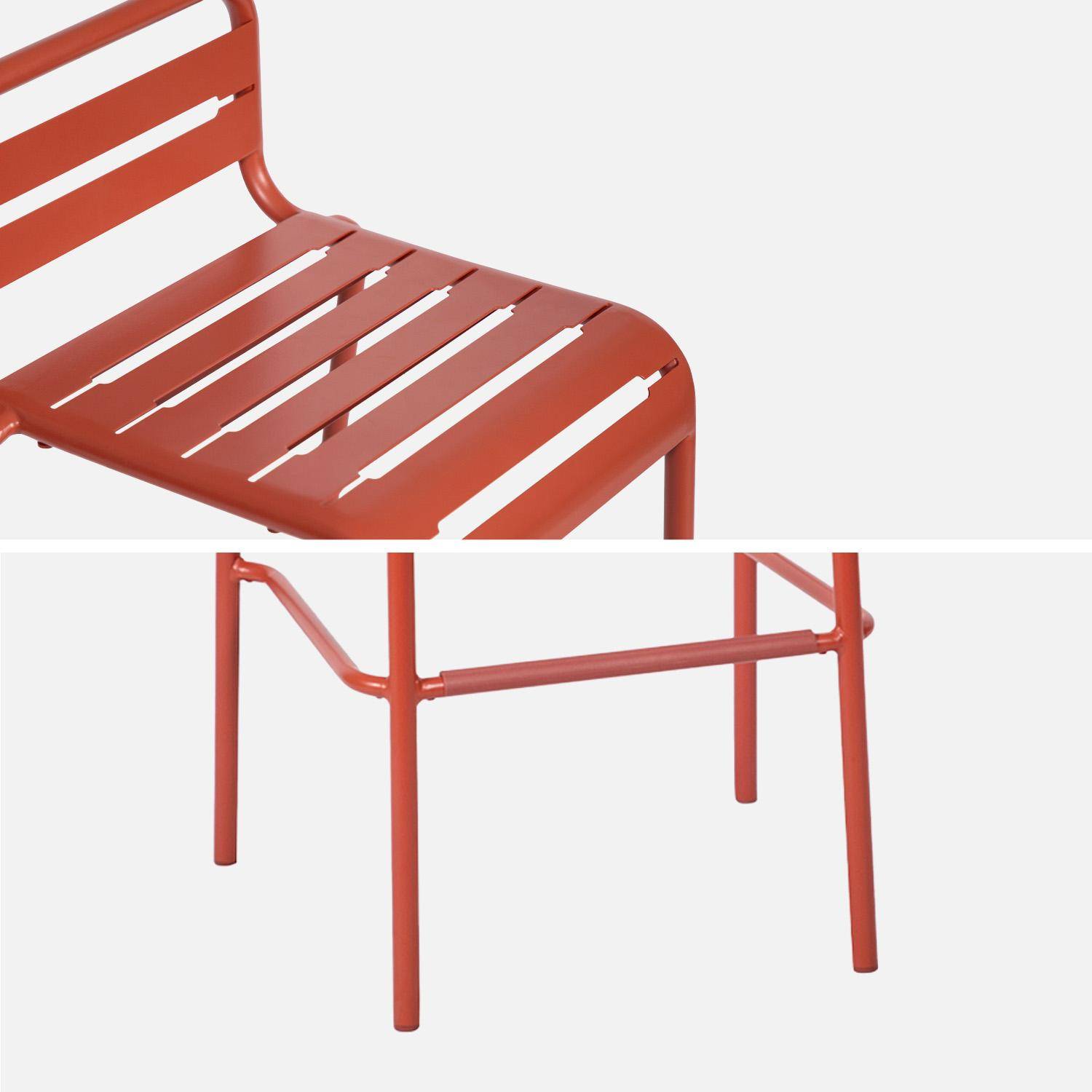 Set of 4 steel garden chairs, 4 seater, terracotta, Amelia W 44 x D 41 x H 85cm,sweeek,Photo4