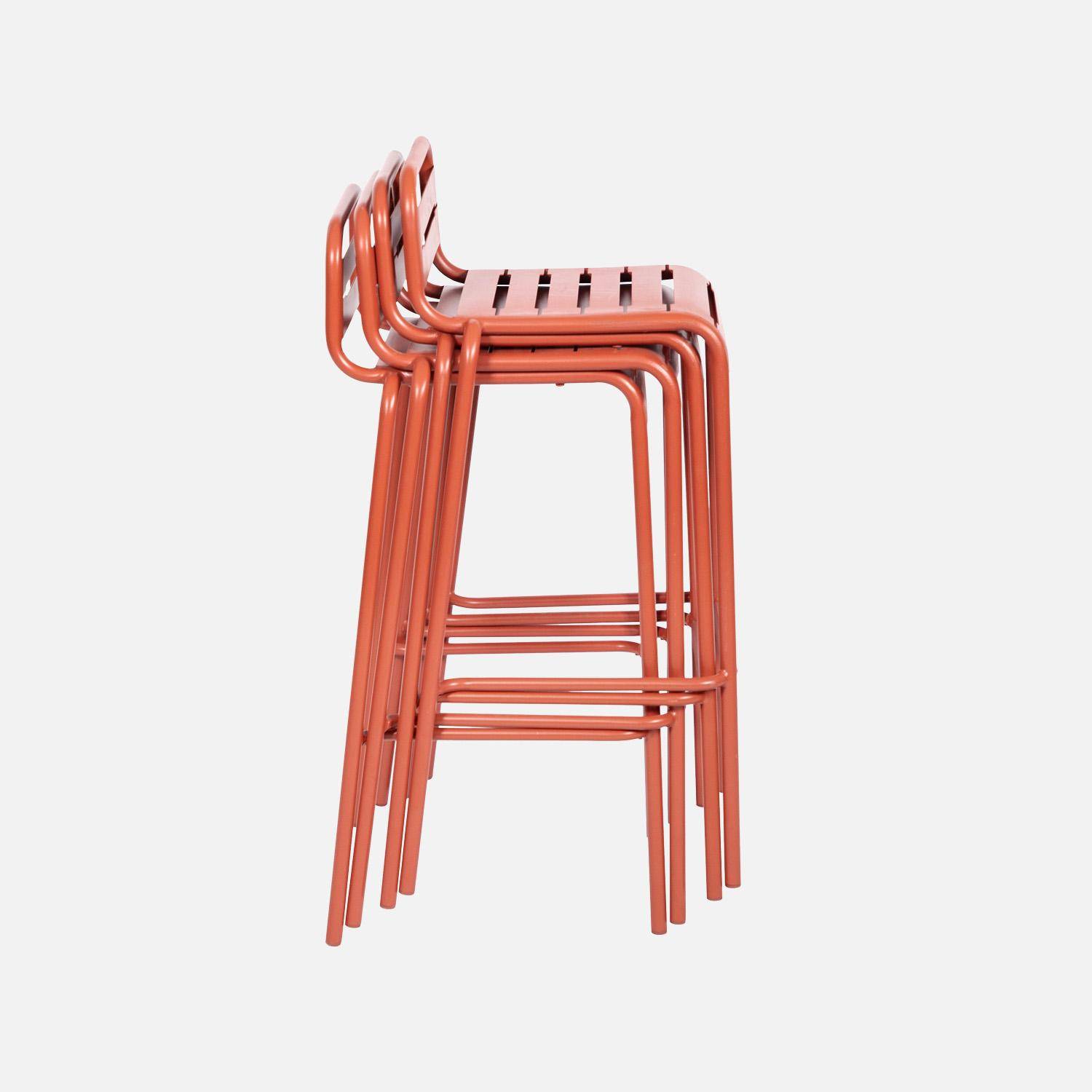 Set of 4 steel garden chairs, 4 seater, terracotta, Amelia W 44 x D 41 x H 85cm Photo3