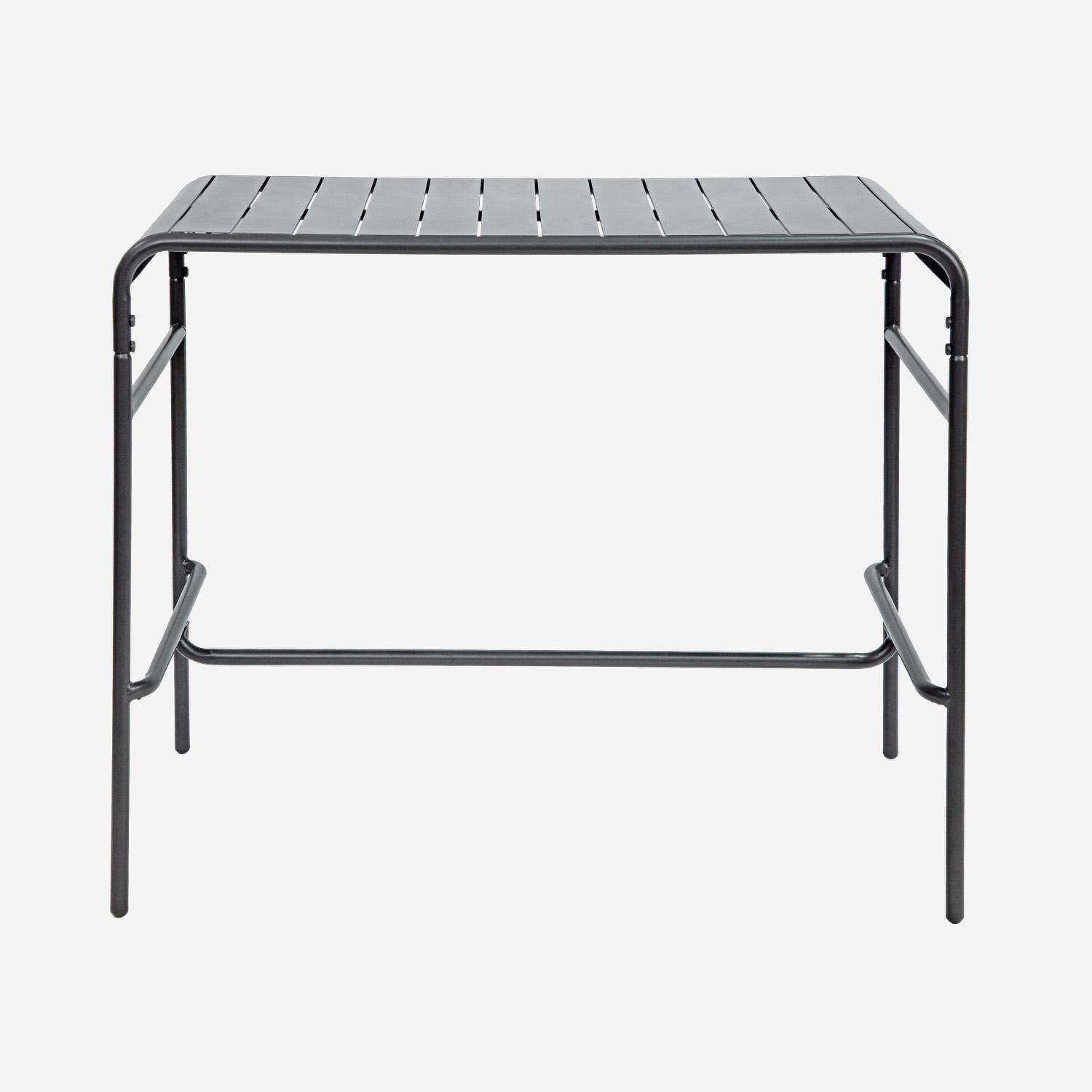Table haute de jardin métal 4 places, anthracite, 120 x 70 x 95cm Photo5