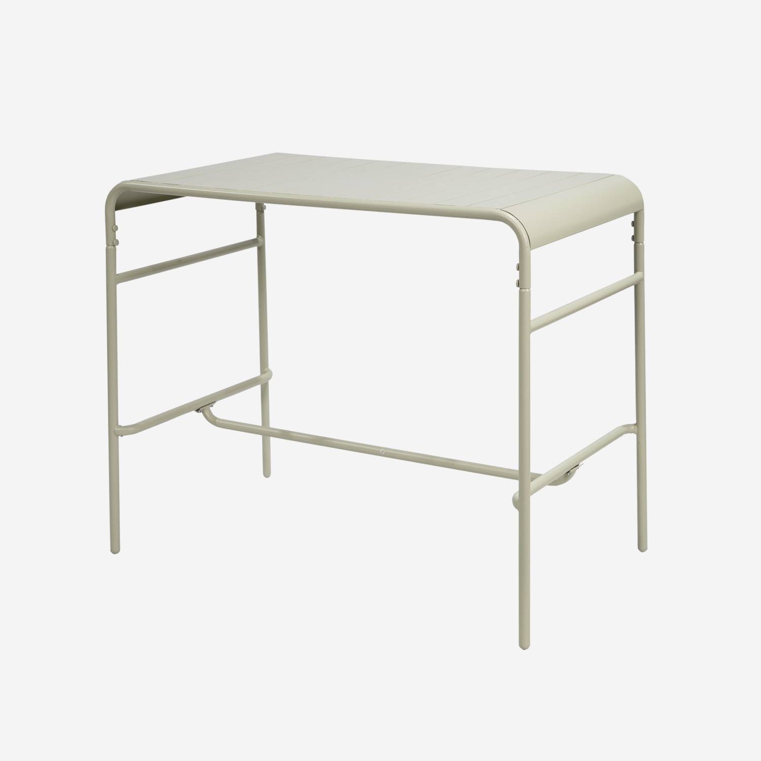 Garten-Stehtisch aus Metall für 4 Personen, beige