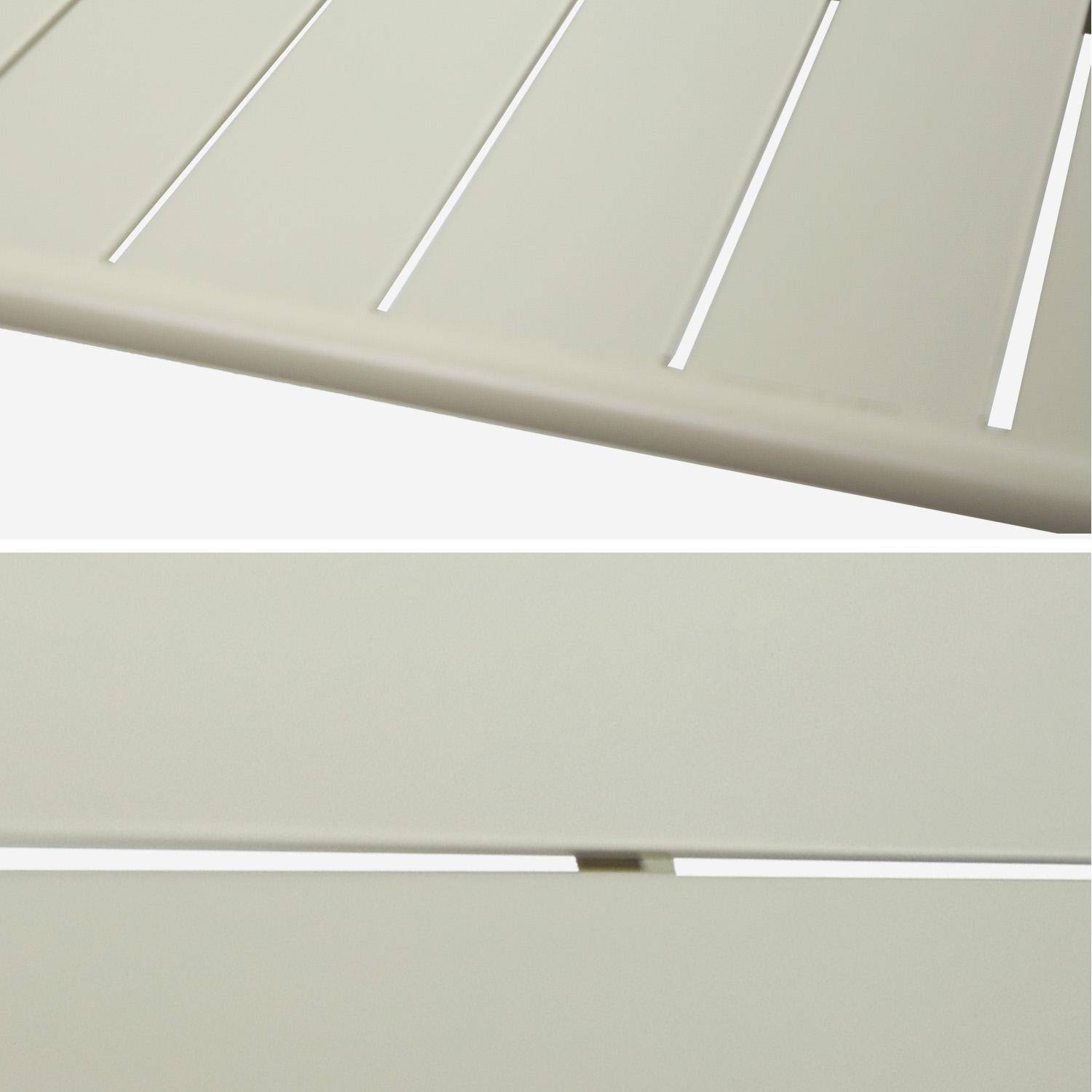 Mesa alta de jardín metálica, 4 plazas, Amelia 120cm, Beige, 120x70x95 cm Photo6
