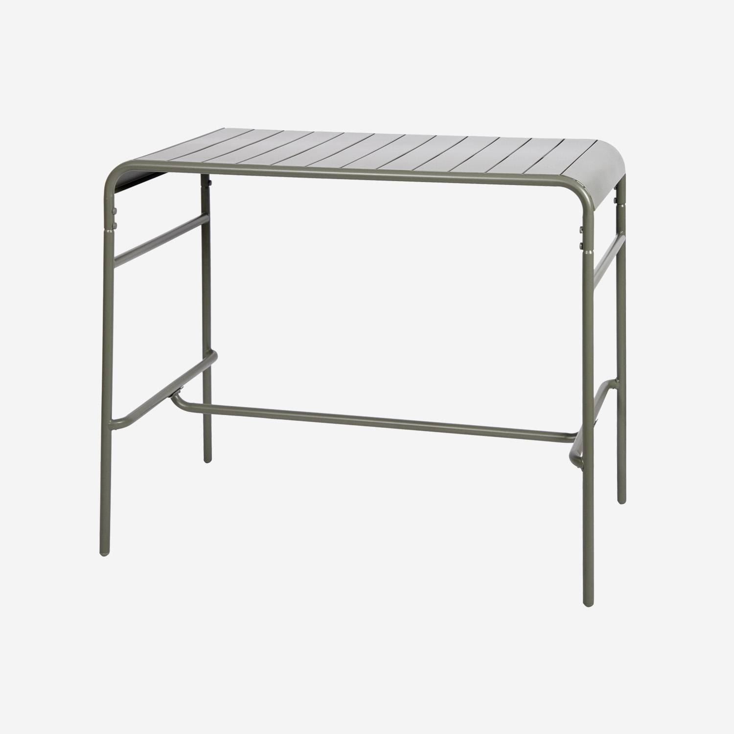 Garten-Stehtisch aus Metall für 4 Personen, khaki