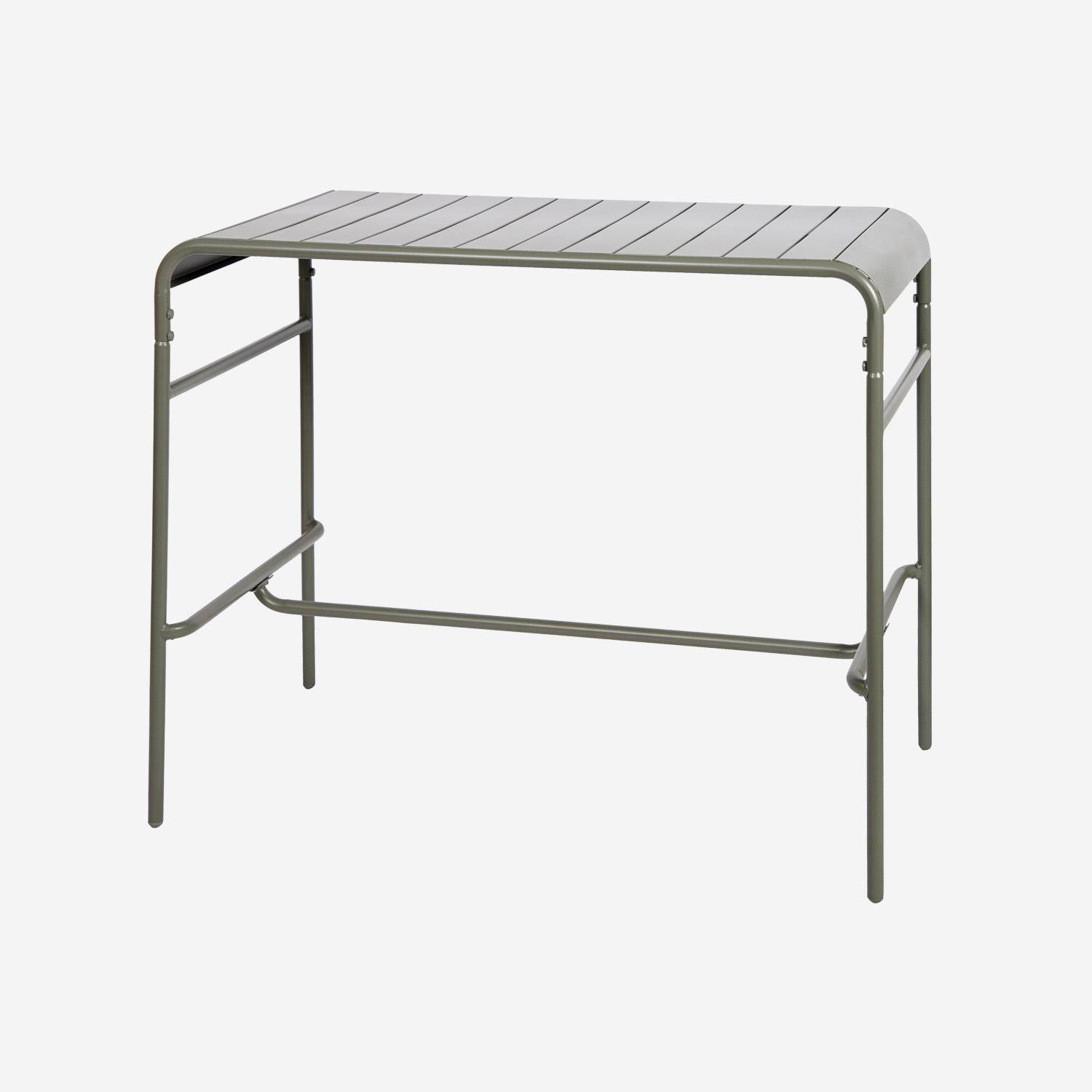 4-seater metal bar garden table, Amelia 120cm, Khaki Green, 120x70x95 cm Photo4