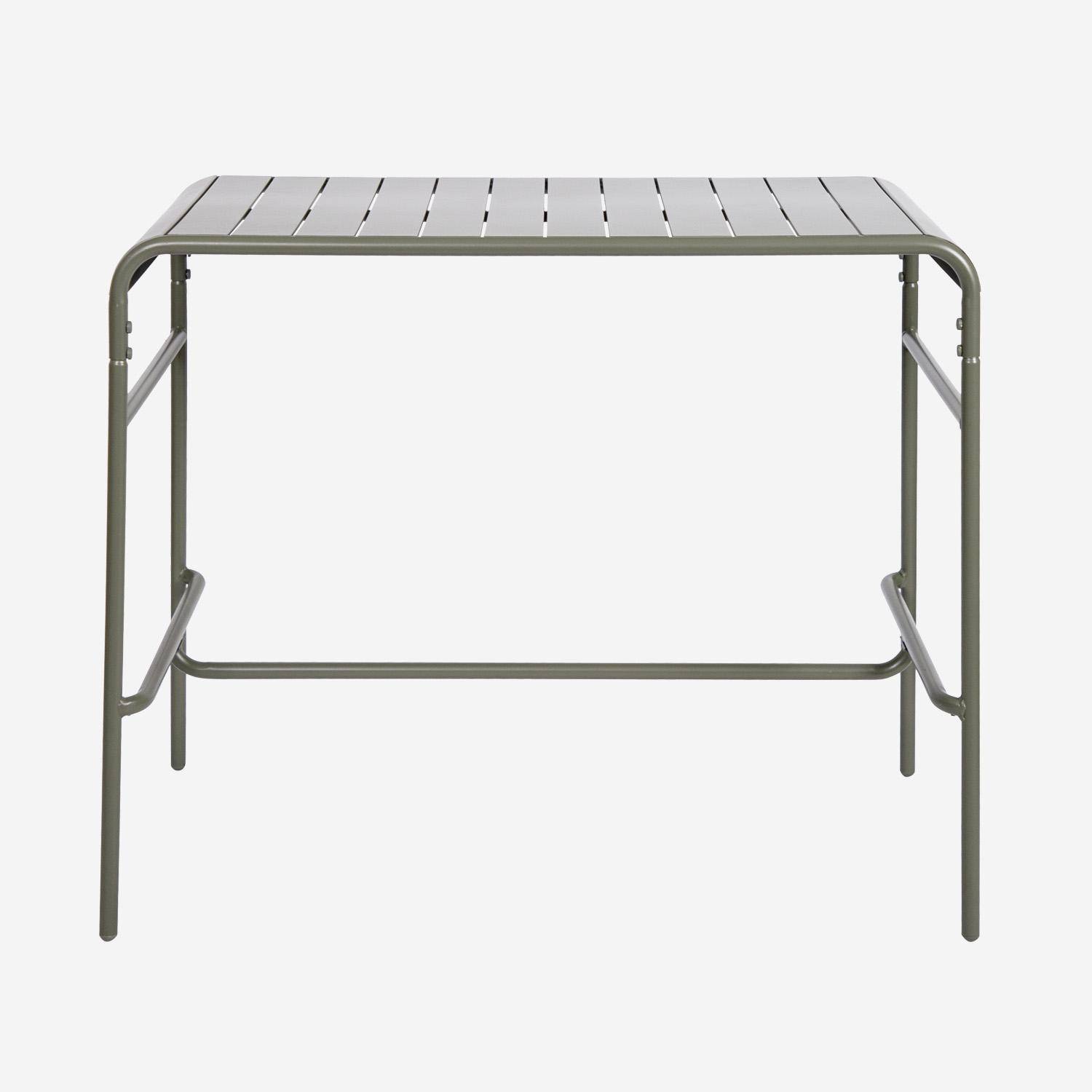 4-seater metal bar garden table, Amelia 120cm, Khaki Green, 120x70x95 cm,sweeek,Photo5