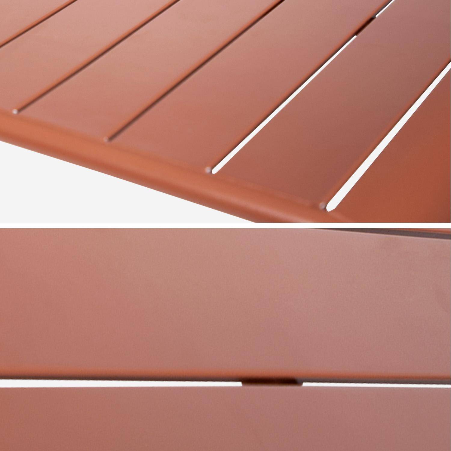 Table haute de jardin métal 4 places, terracotta, 120 x 70 x 95cm Photo6