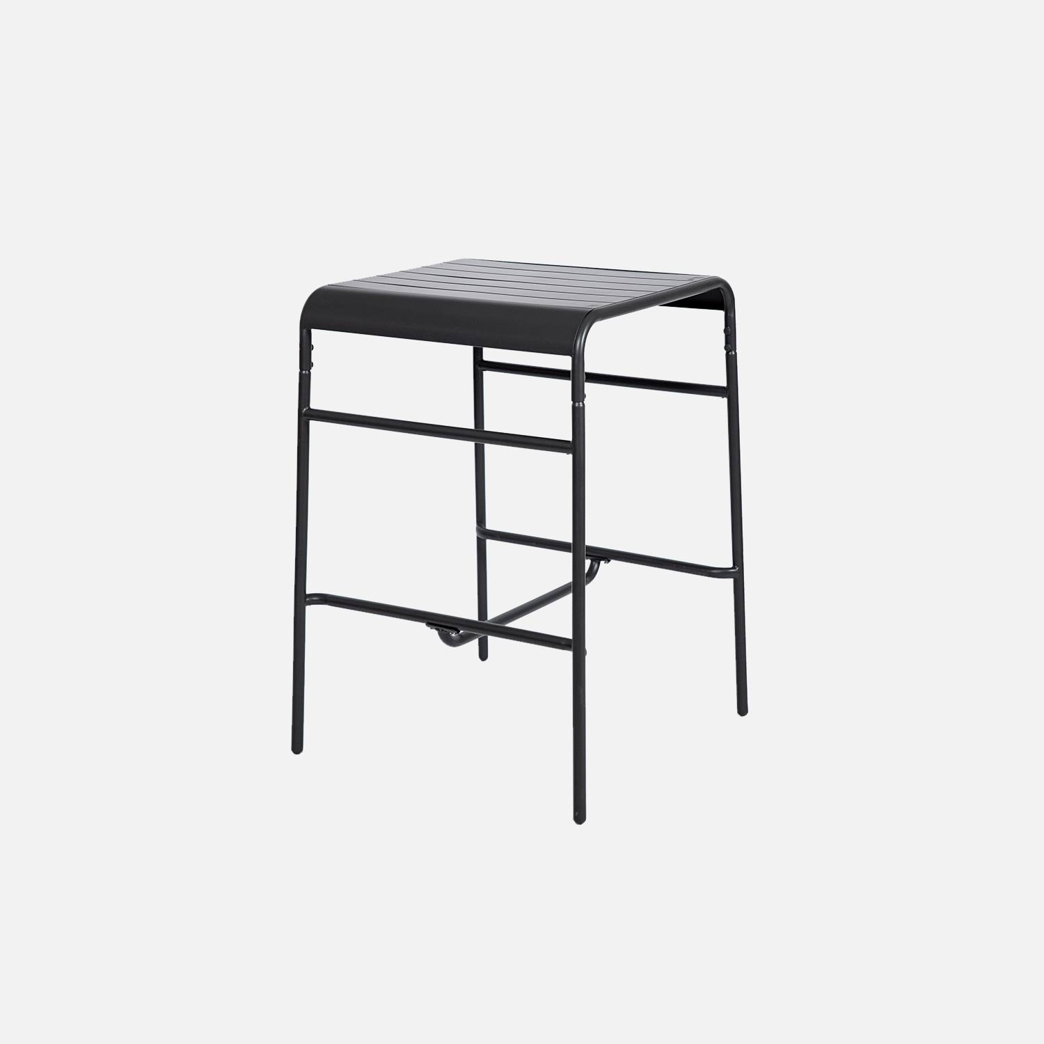 Mesa de jardim metálica de 2 lugares, 70cm, Antracite