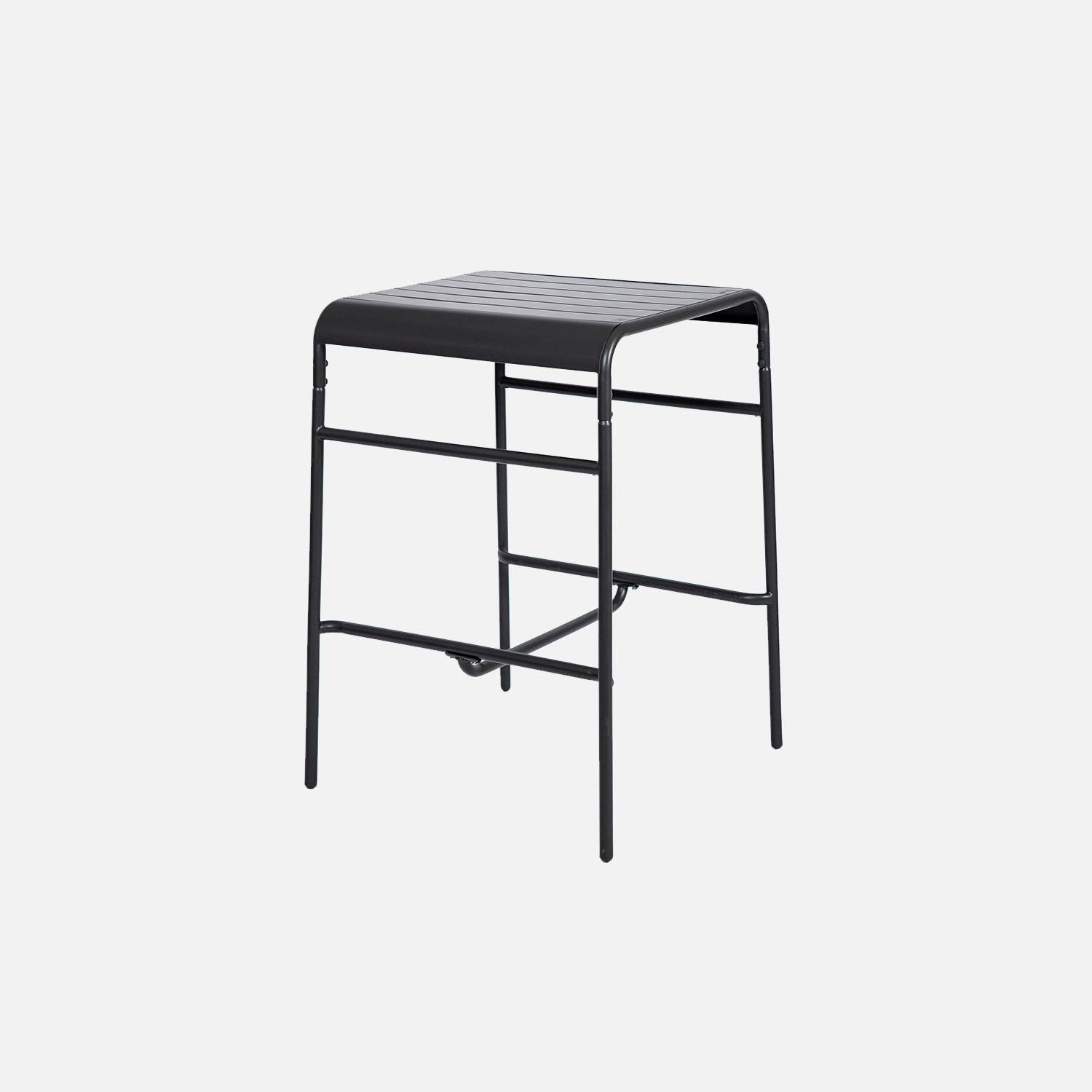2-seater metal high garden table, Amelia 70cm, Anthracite, 70x70x95 cm Photo4