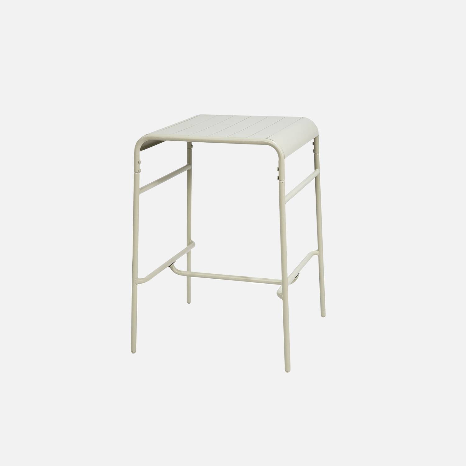 Garten-Stehtisch aus Metall, für 2 Personen, beige