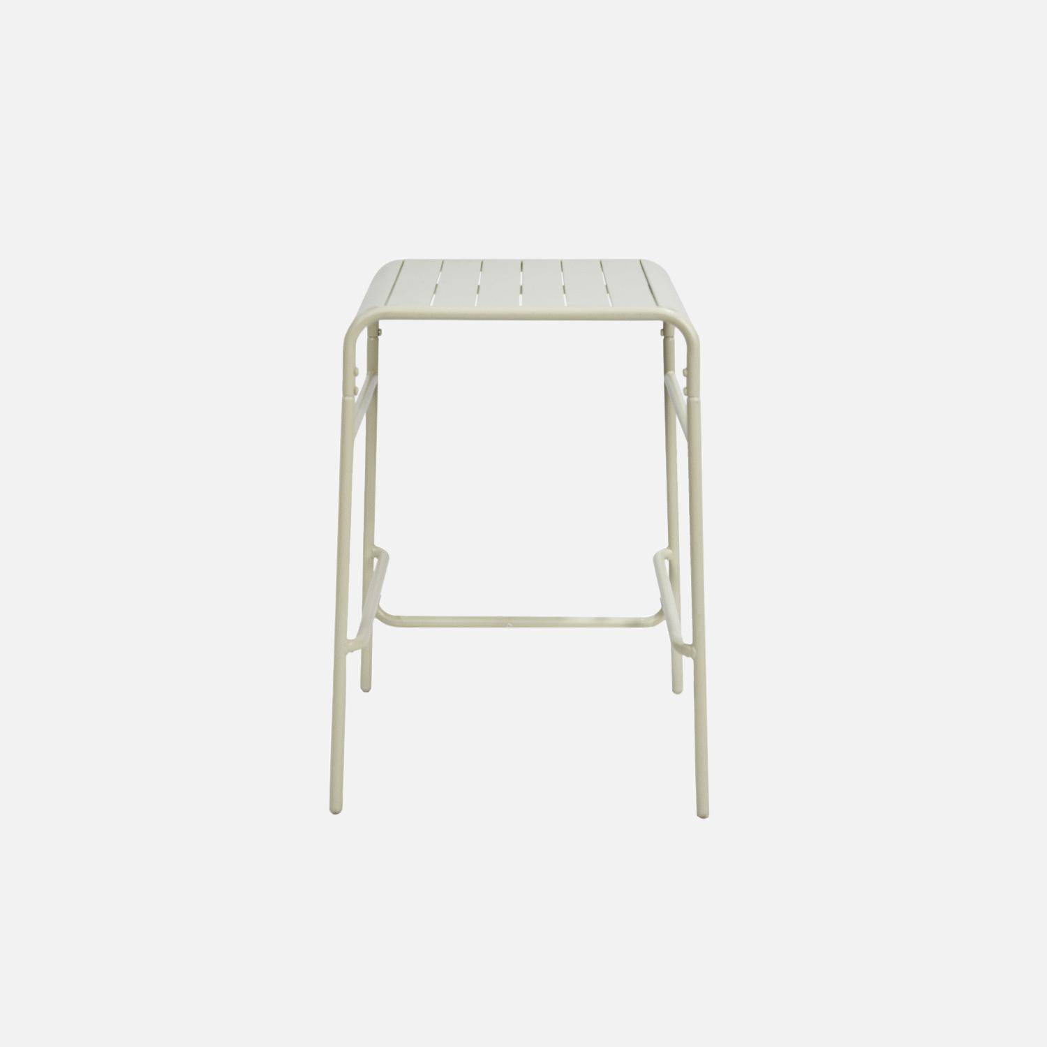 Garten-Hochtisch Metall für 2 Personen, beige, Amelia 70 x 70 x 95cm Photo5