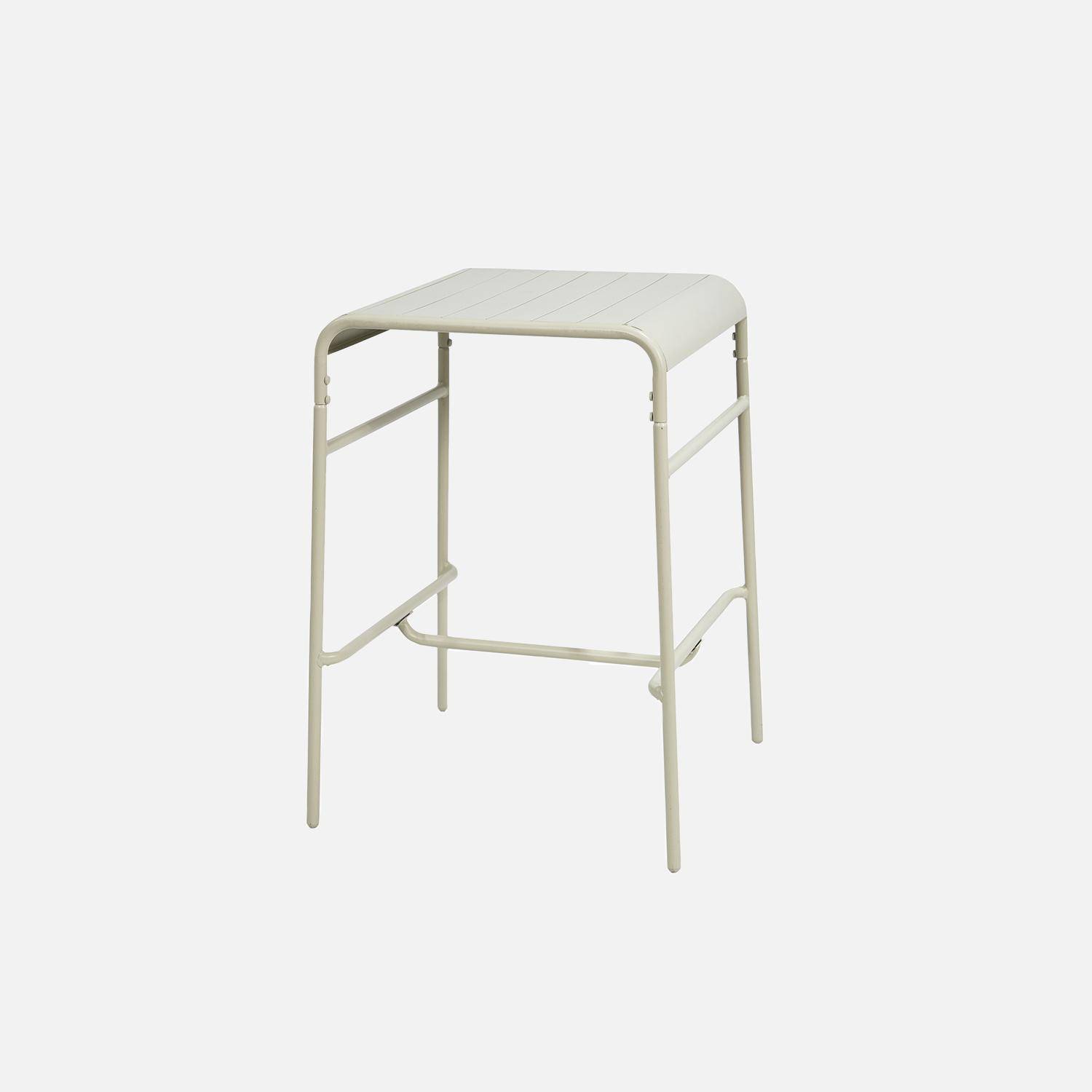 Garten-Hochtisch Metall für 2 Personen, beige, Amelia 70 x 70 x 95cm Photo4