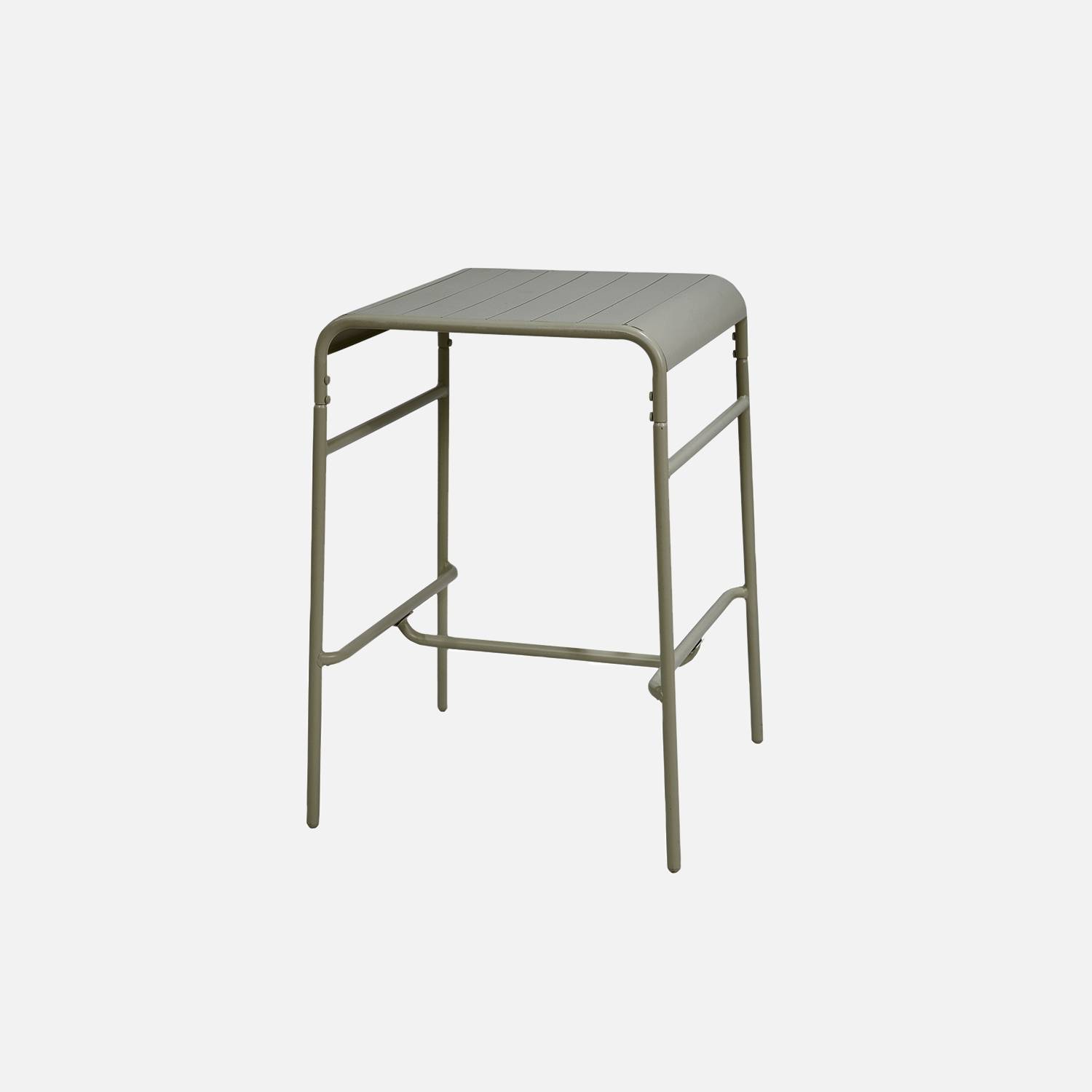 Garten-Stehtisch aus Metall, 2 Personen, khaki