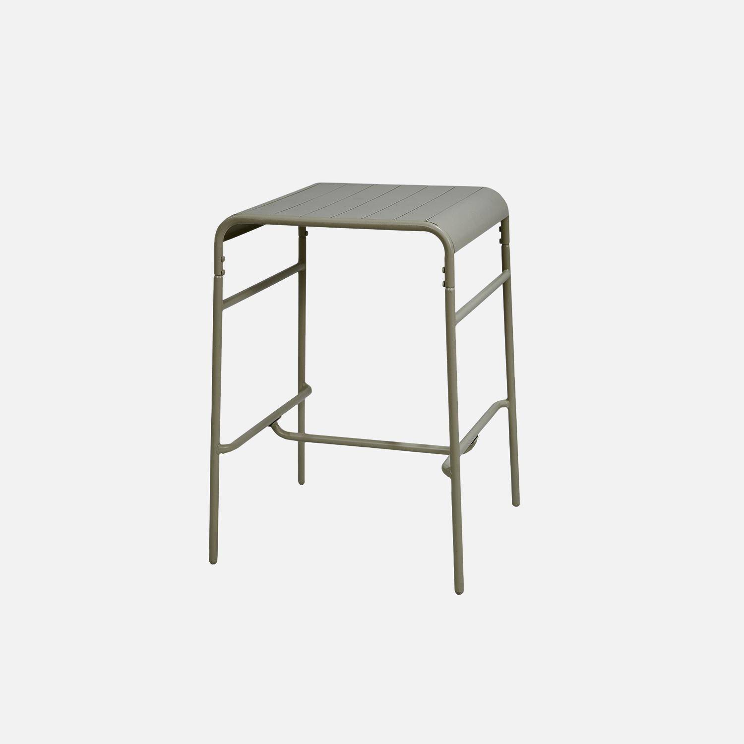 2-seater metal high garden table, Amelia 70cm, Khaki Green, 70x70x95 cm Photo4