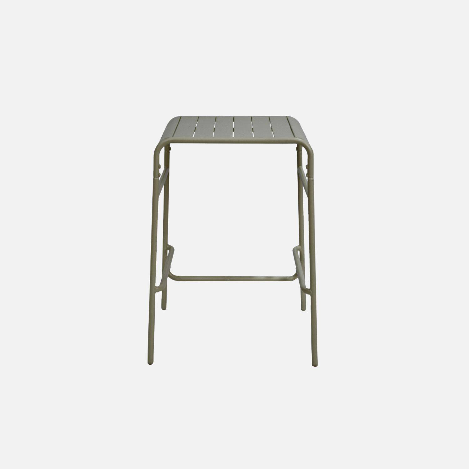2-seater metal high garden table, Amelia 70cm, Khaki Green, 70x70x95 cm Photo5
