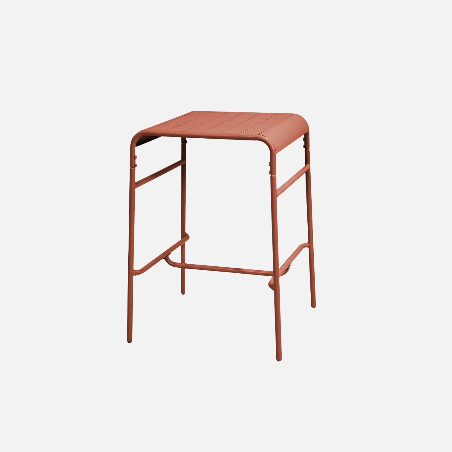 Mesa de jardim metálica de 2 lugares, 70cm, Terra Cotta