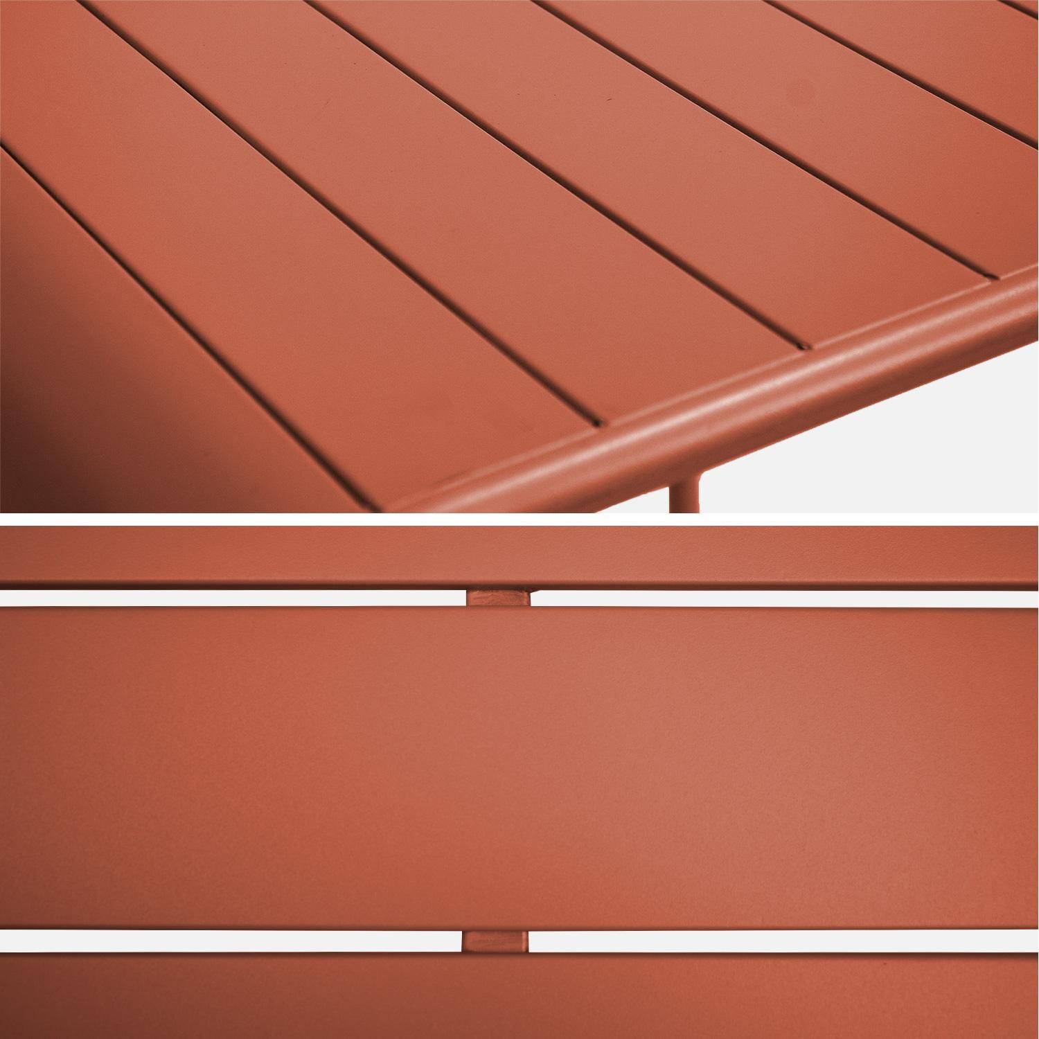 Mesa alta de jardín de metal 2 plazas, Amélia, Terra Cotta, 70x70x95 cm Photo7