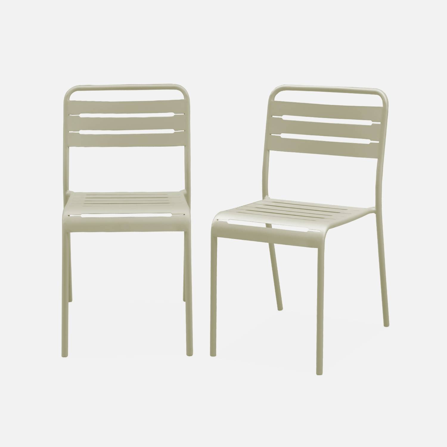 Lot de 2 chaises de jardin, beige | sweeek