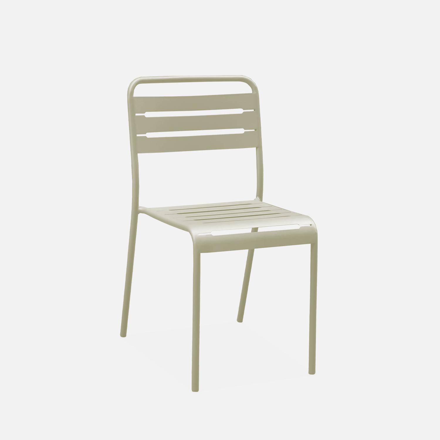 Lot de 2 chaises de jardin acier, 2 places, beige, Amelia, L44 x P52 x H79cm ,sweeek,Photo4
