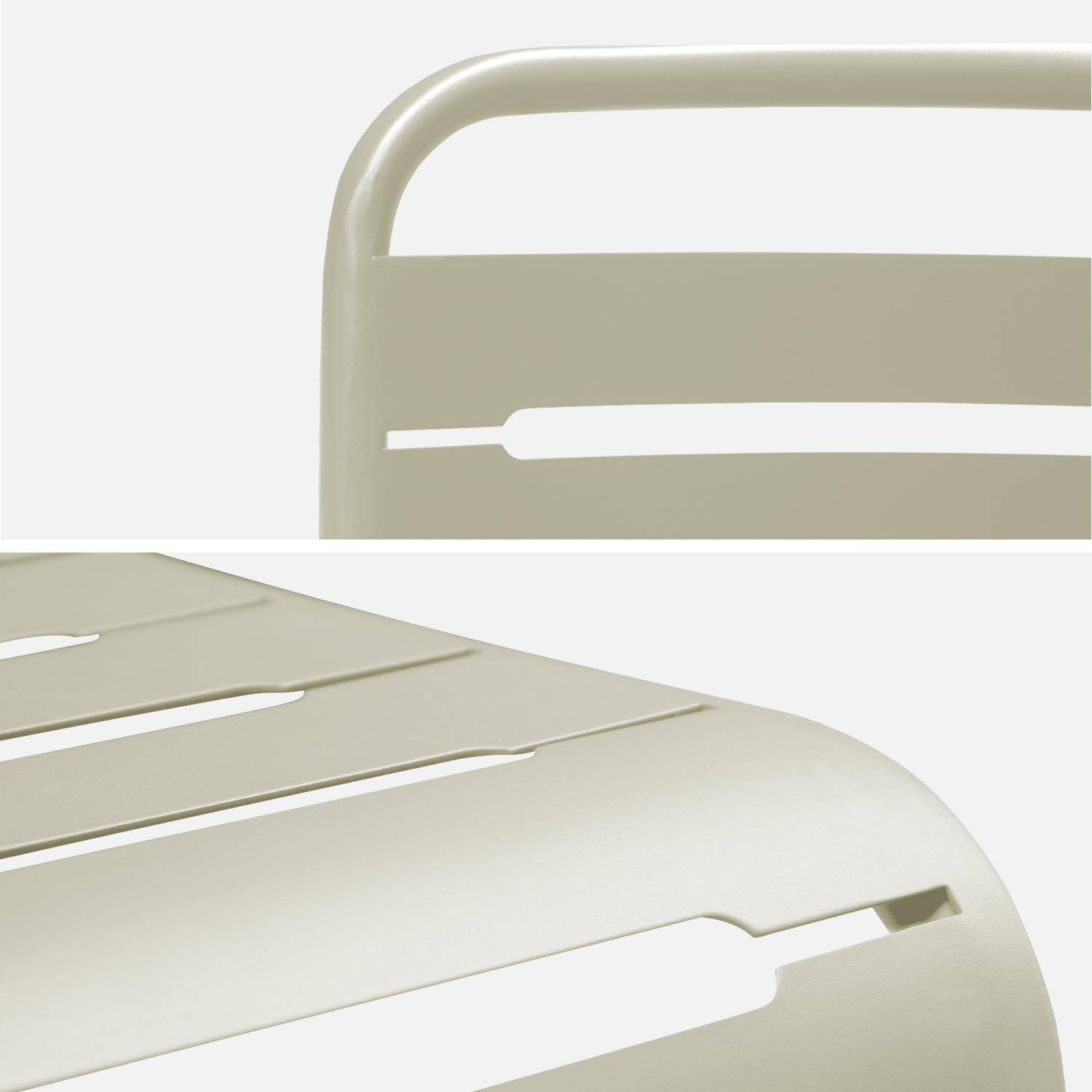 Lot de 2 chaises de jardin acier, 2 places, beige, Amelia, L44 x P52 x H79cm  Photo6