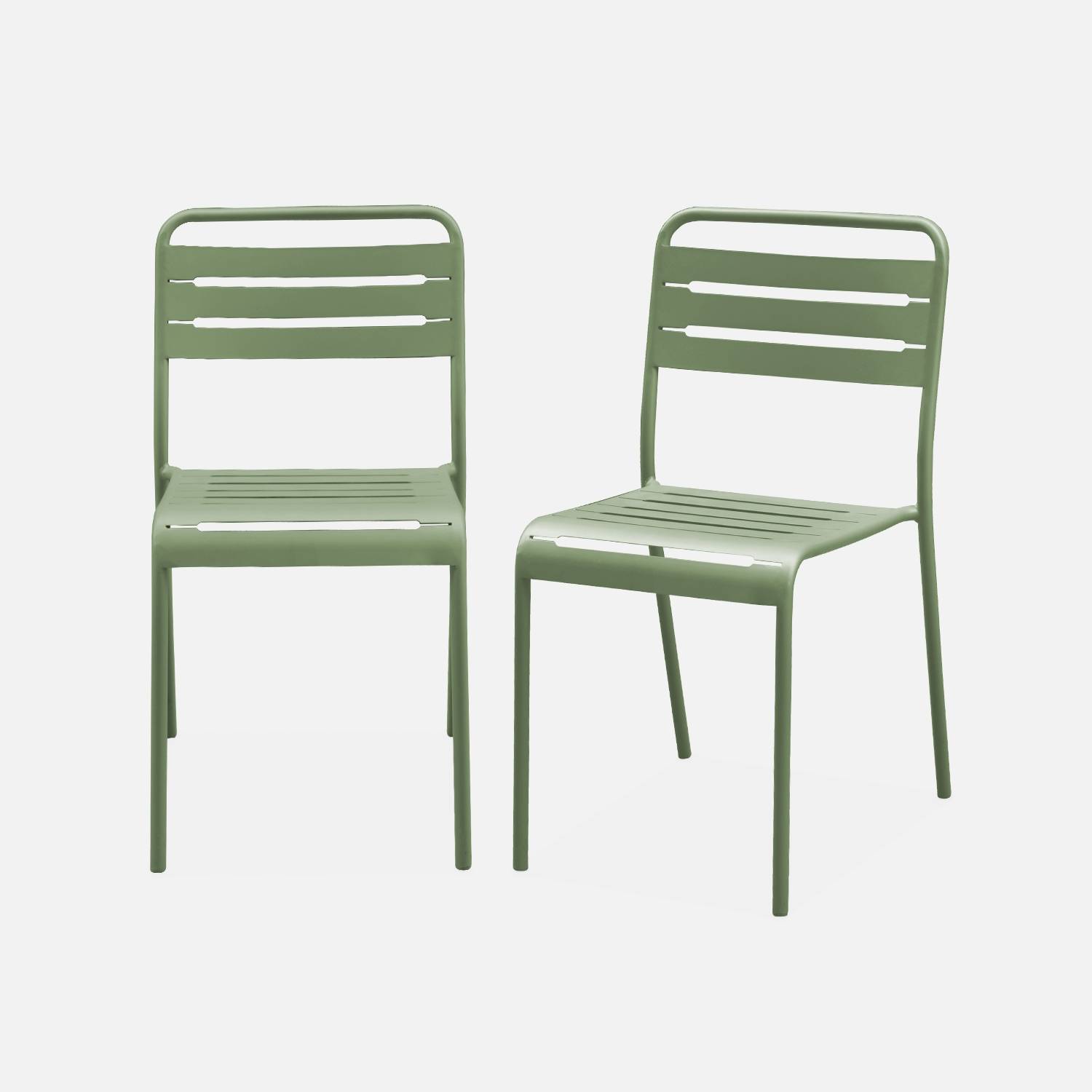 Lot de 2 chaises de jardin, vert | sweeek