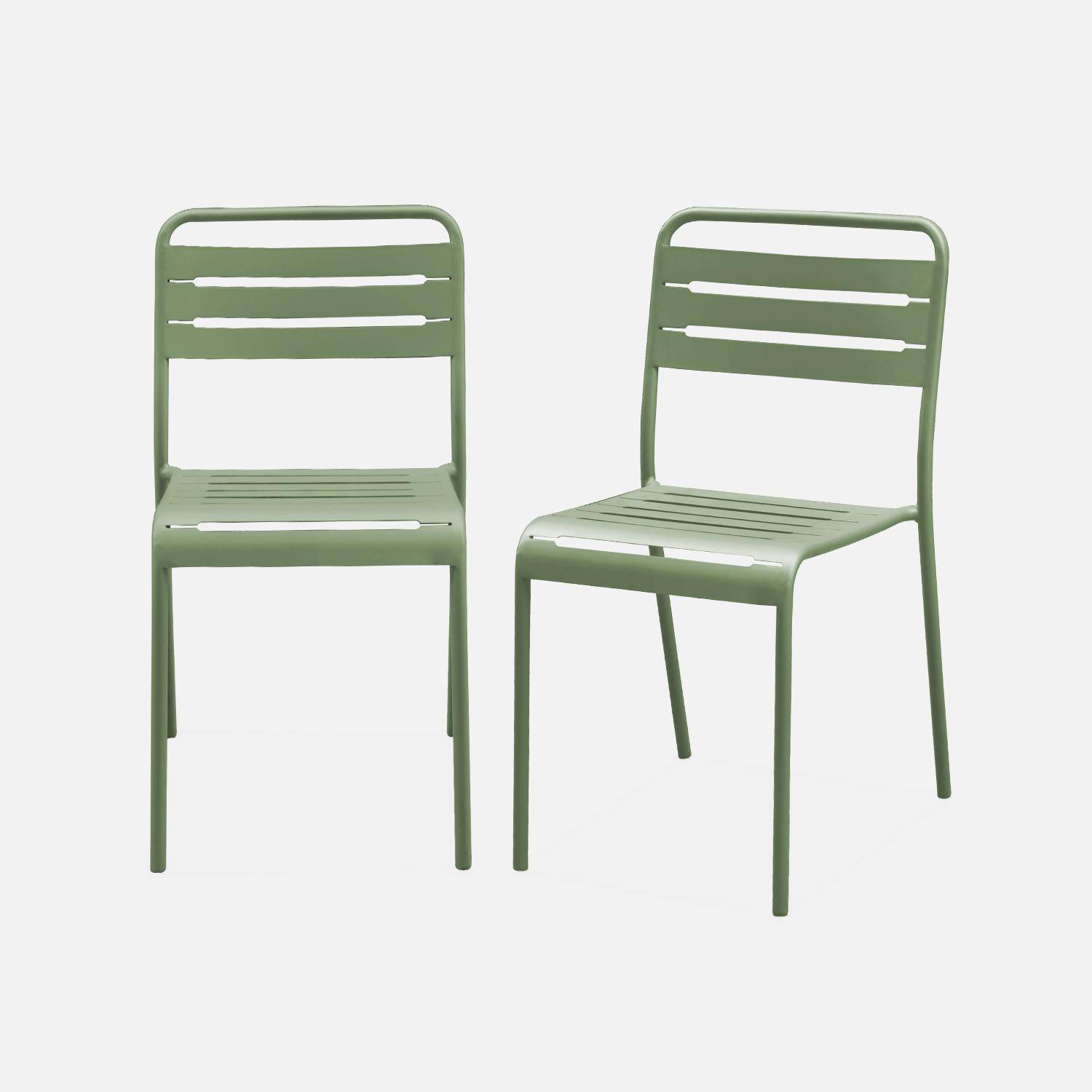 Silla de jardín de acero, set de 2, Amelia, Verde, 44x52x79 cm Photo3