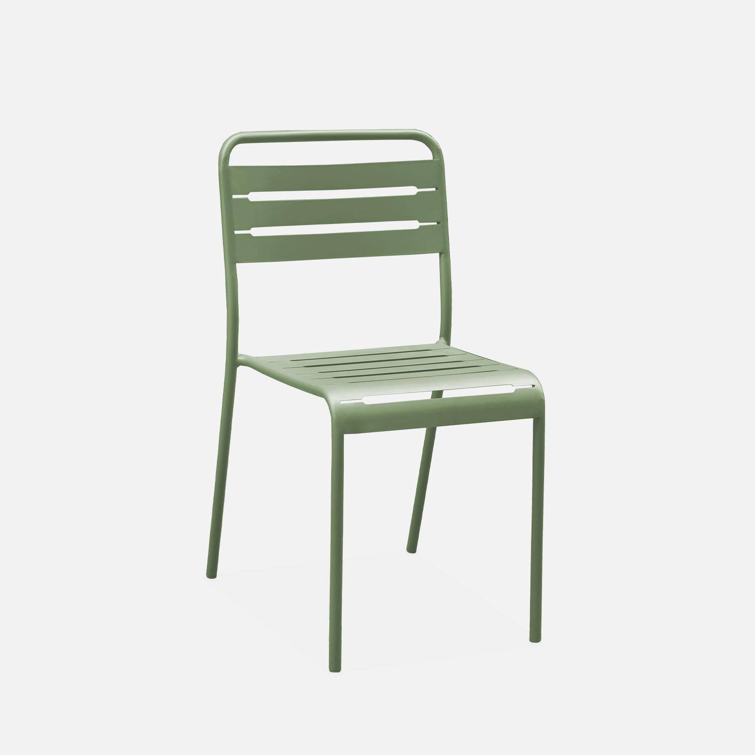 Silla de jardín de acero, set de 2, Amelia, Verde, 44x52x79 cm Photo4