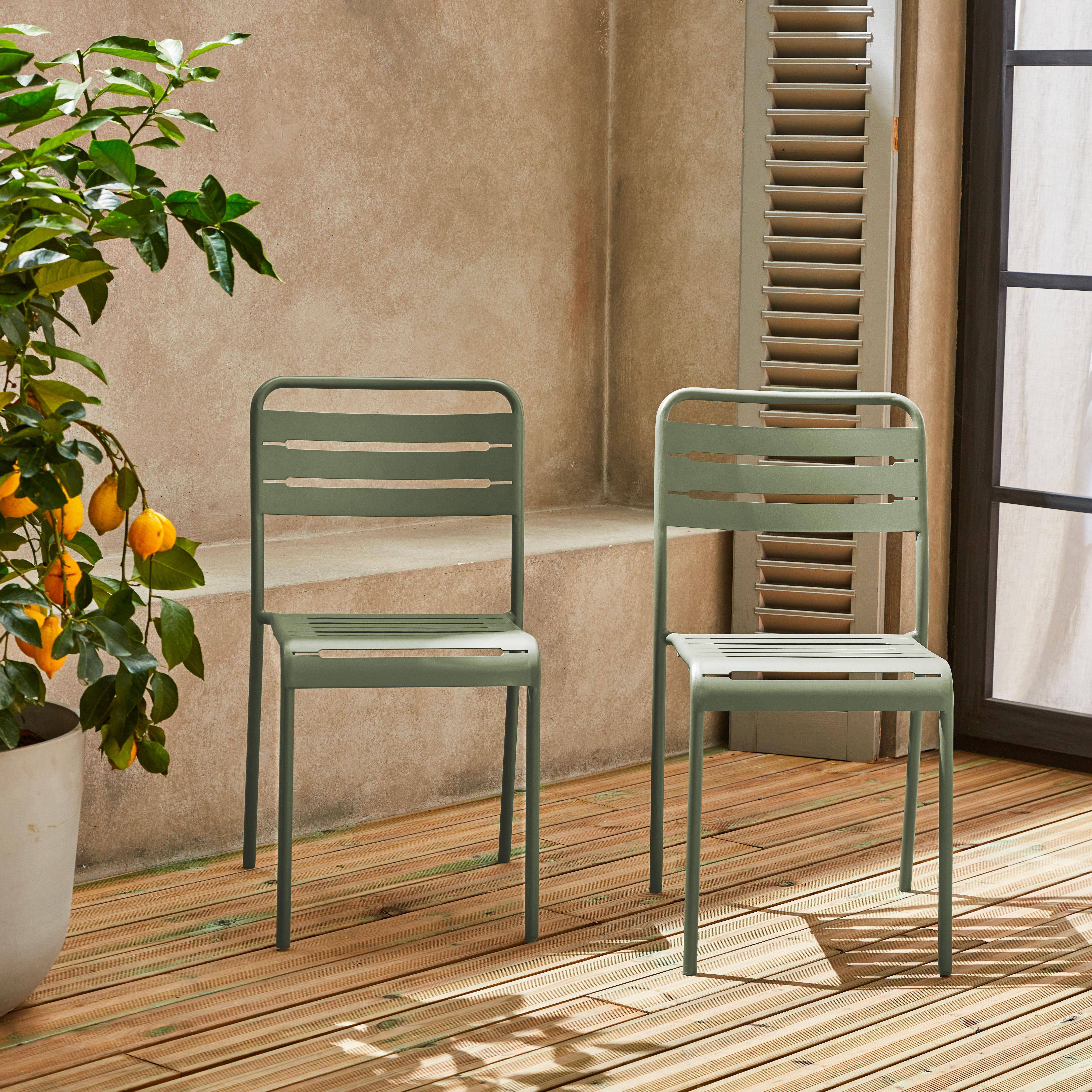 Silla de jardín de acero, set de 2, Amelia, Verde, 44x52x79 cm Photo1