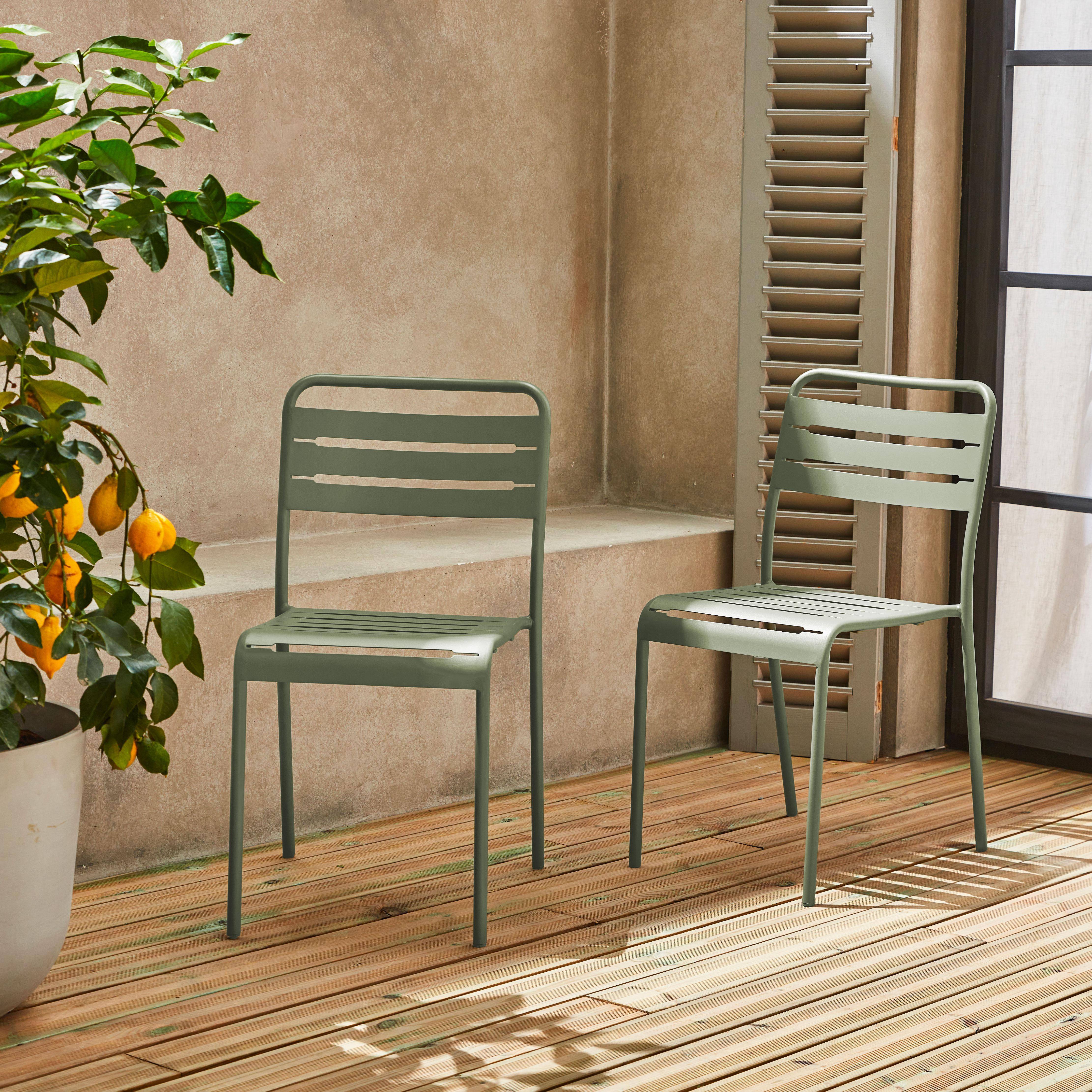 Silla de jardín de acero, set de 2, Amelia, Verde, 44x52x79 cm Photo2