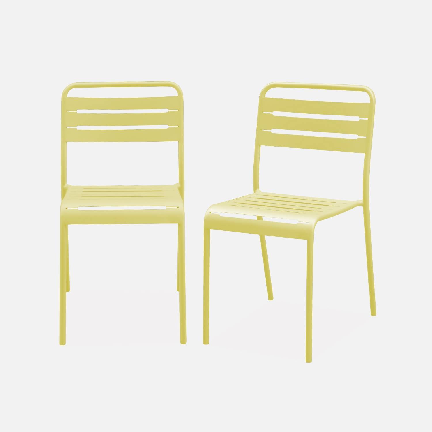 Lot de 2 chaises de jardin, jaune | sweeek