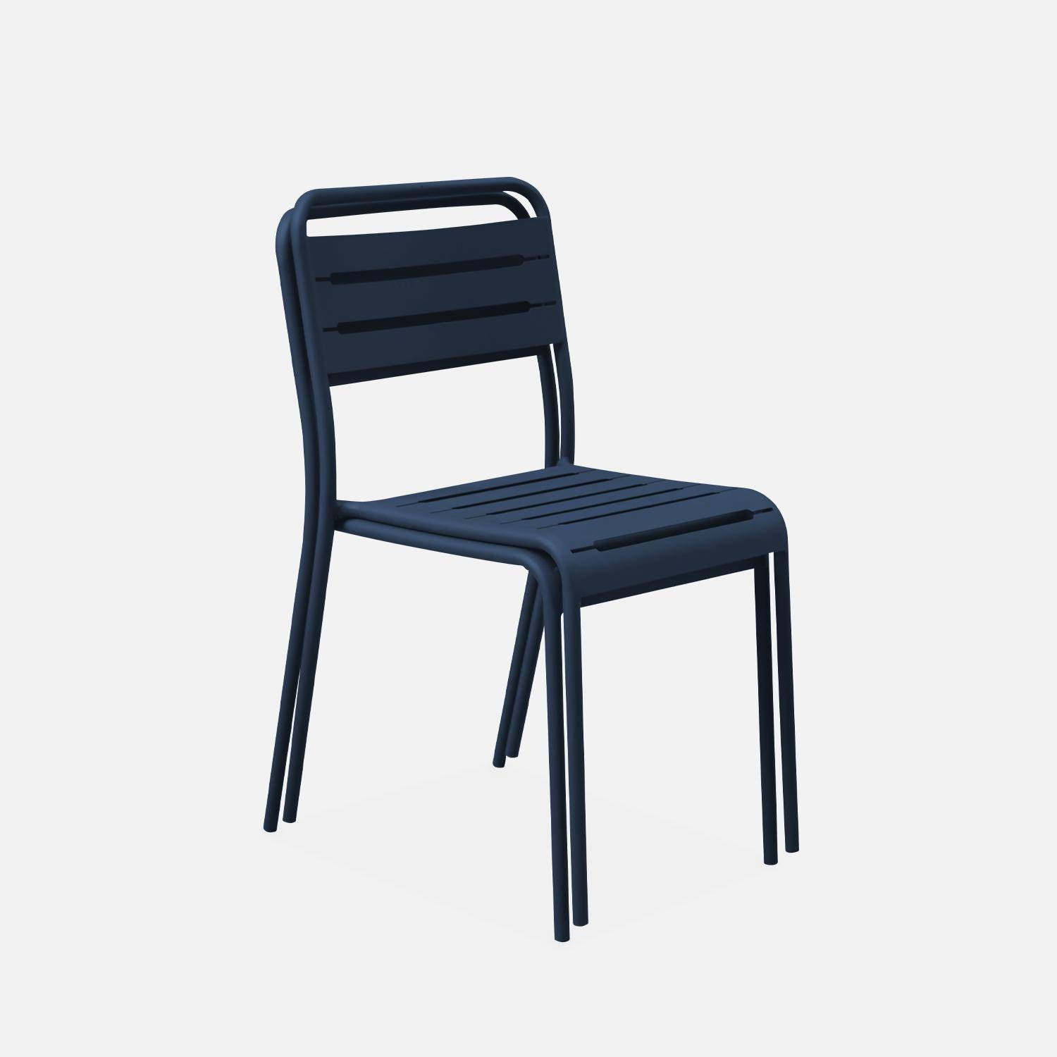 Silla de jardín de acero, set de 2, Amelia, Azul marino, 44x52x79 cm Photo5