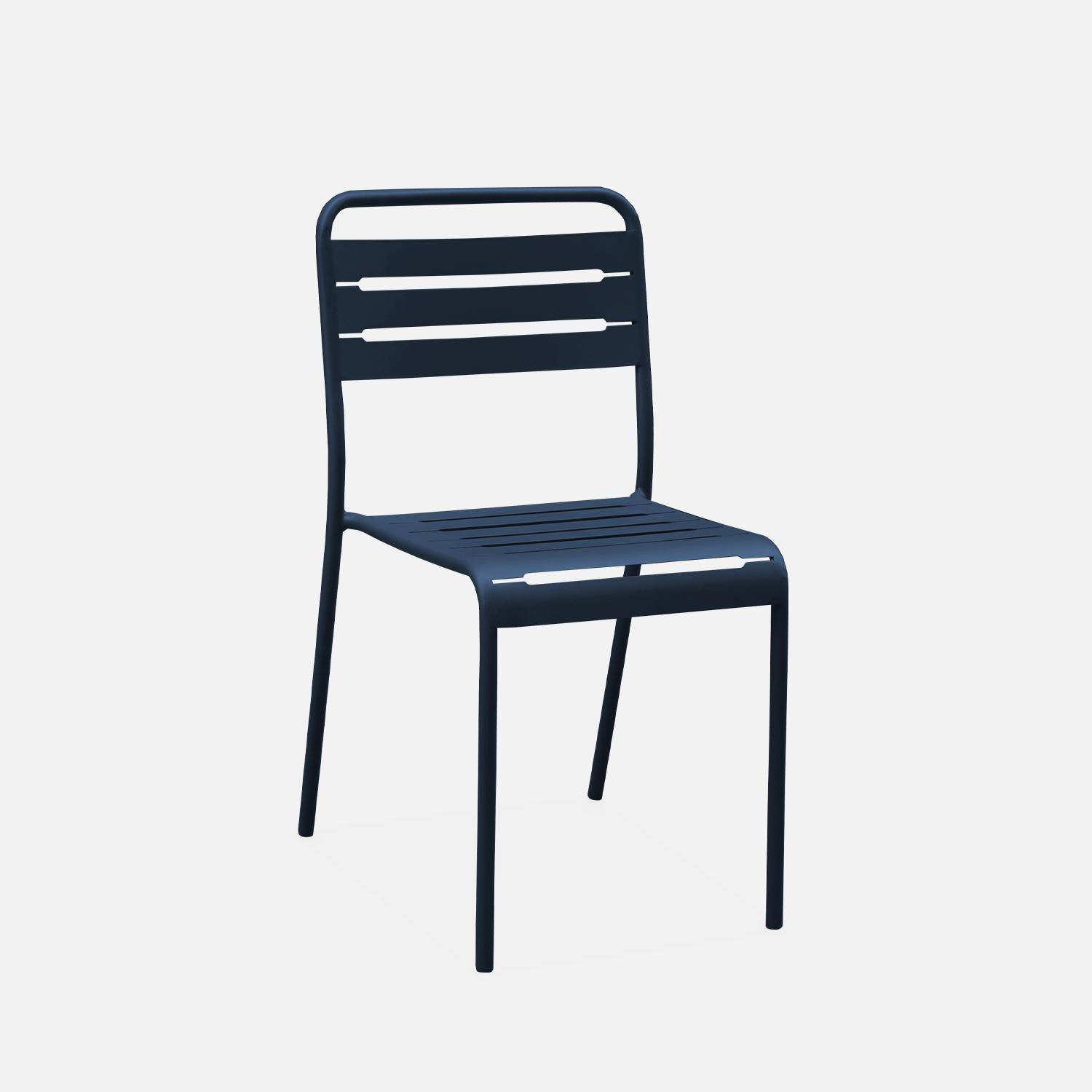 Silla de jardín de acero, set de 2, Amelia, Azul marino, 44x52x79 cm Photo4