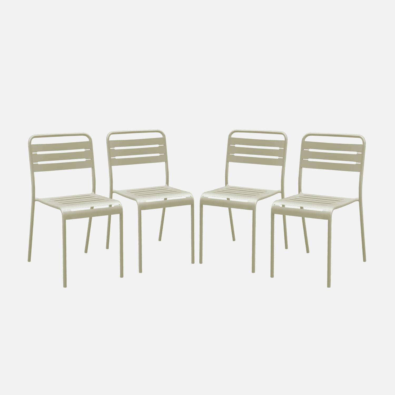 Lot de 4 chaises de jardin, beige | sweeek