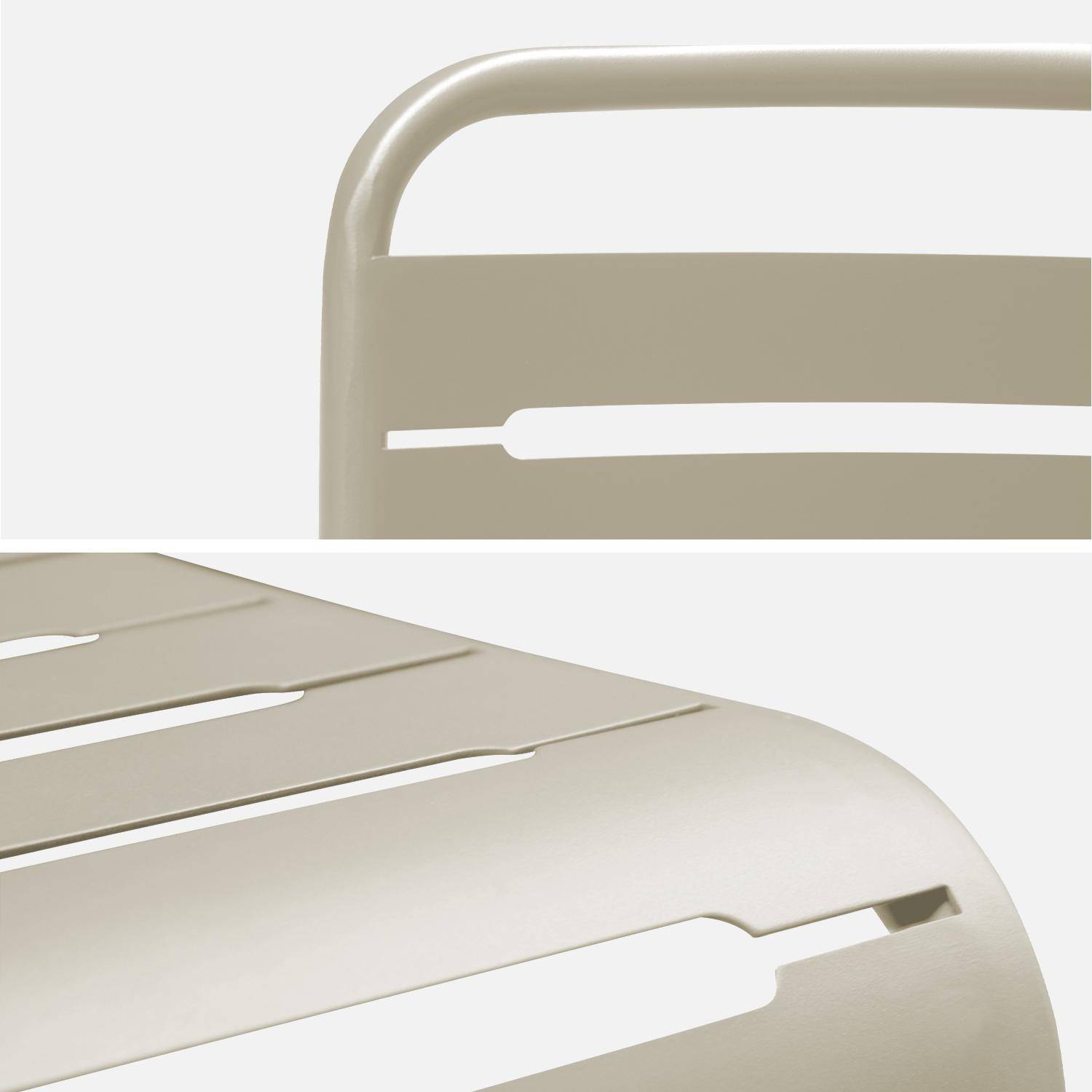 Lot de 4 chaises de jardin acier, 4 places, beige, Amelia, L44 x P52 x H79cm  Photo6