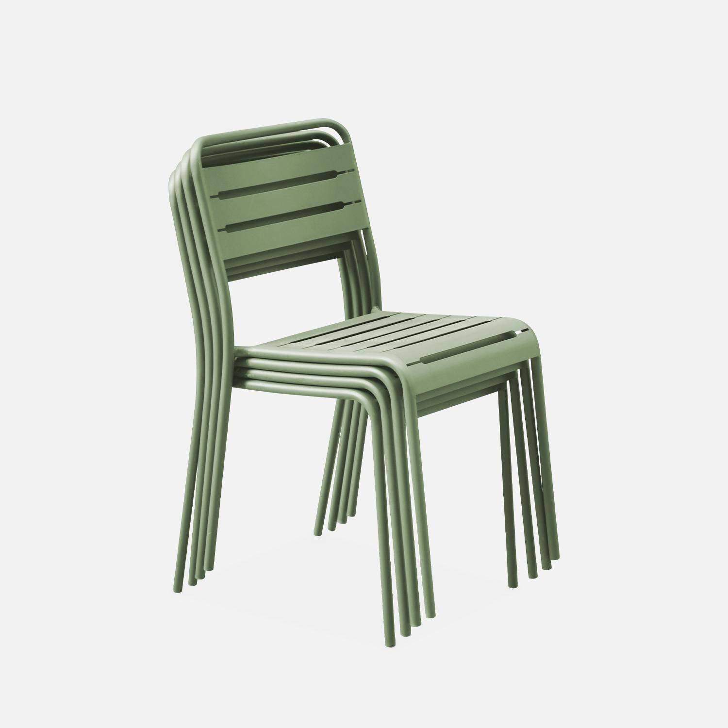 4er-Set-Gartenstühle aus Stahl, 4 Sitze, grün, B 44 x T 52 x H 79 cm - Amelia Photo5