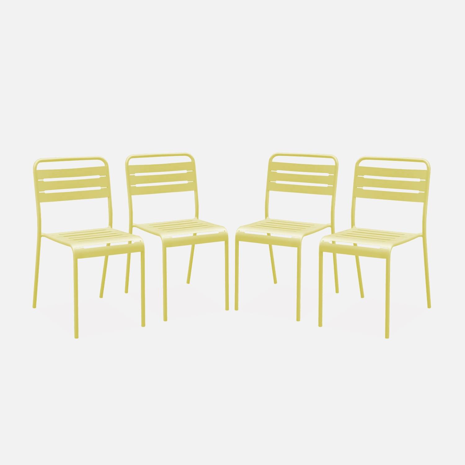 Lot de 4 chaises de jardin, jaune | sweeek