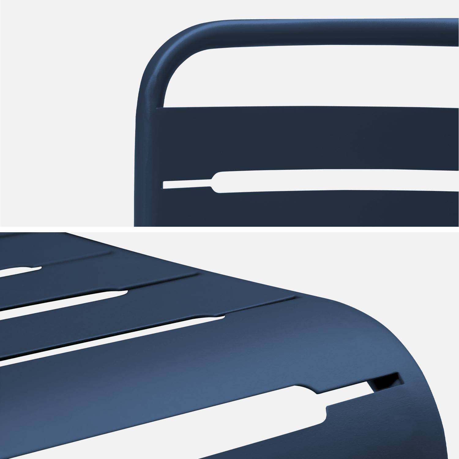 Set van 4 stalen tuinstoelen, 4 zits, marineblauw, Amelia, B44 x D52 x H79cm Photo6