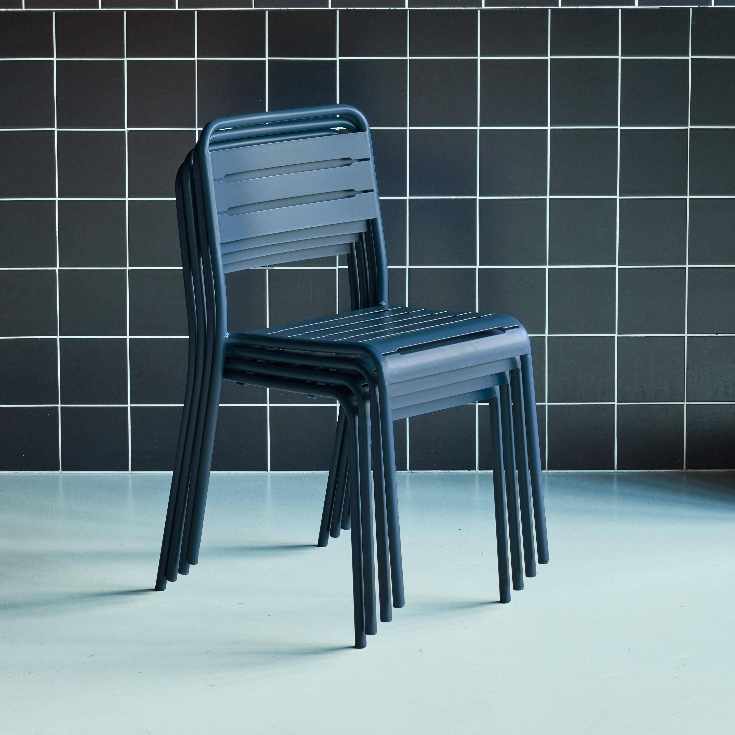 Tuinstoelen metaal (set van 4) marineblauw 44 x 52 x 79cm - Amélia Photo3