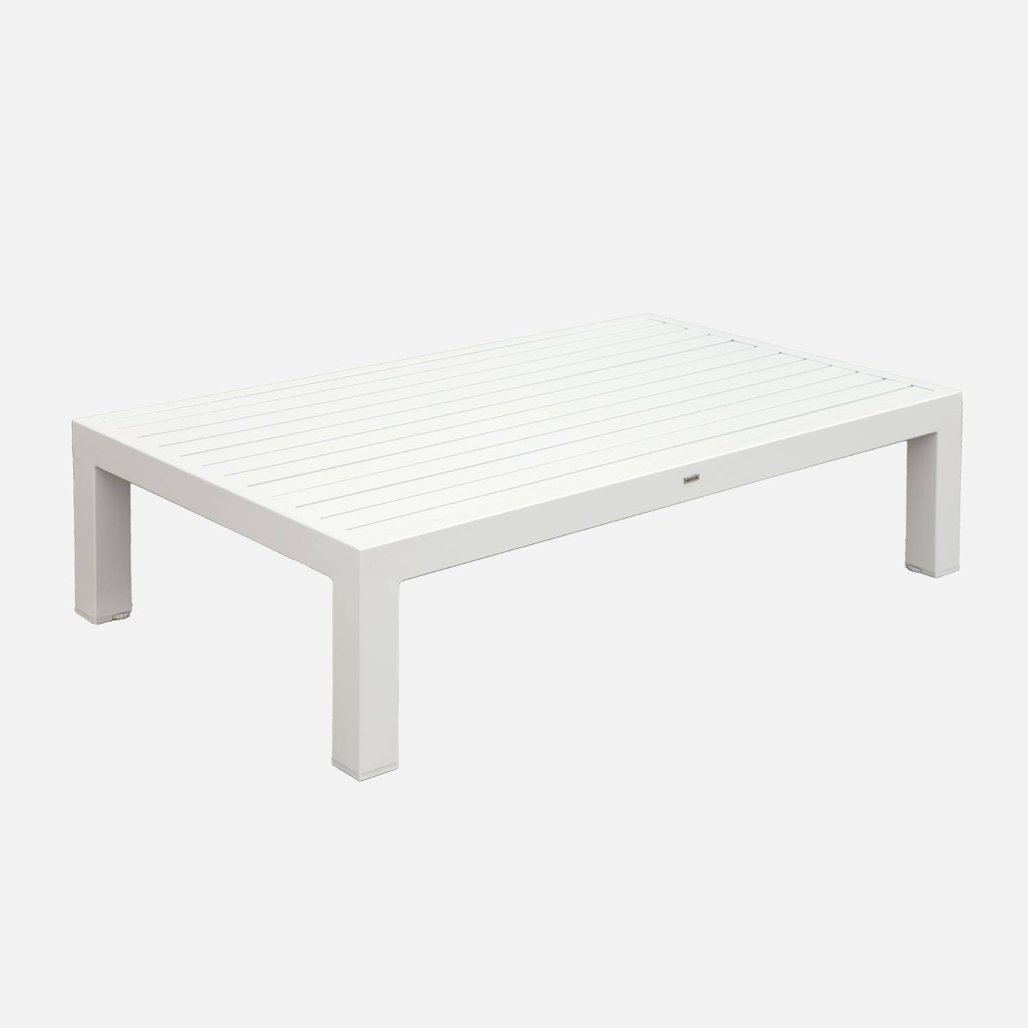 Conjunto de sofá de jardim com estrutura em alumínio de 5 lugares, Rieti, Beige, 92x204x71.5 cm Photo5