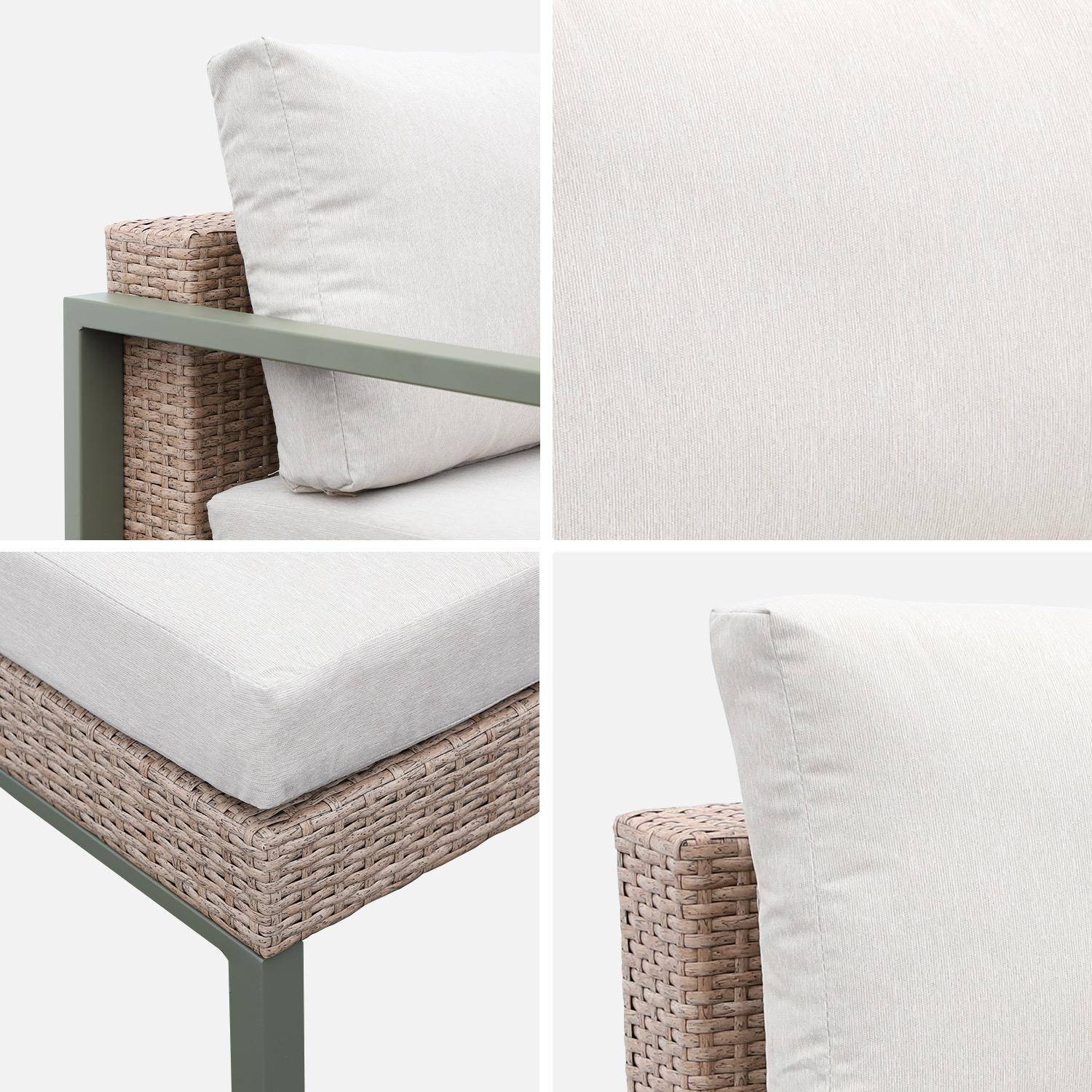 Salon de jardin VELLETRI, beige, aluminium, résine tressée, 5 places L68 x P74 x H63/76cm  Photo9