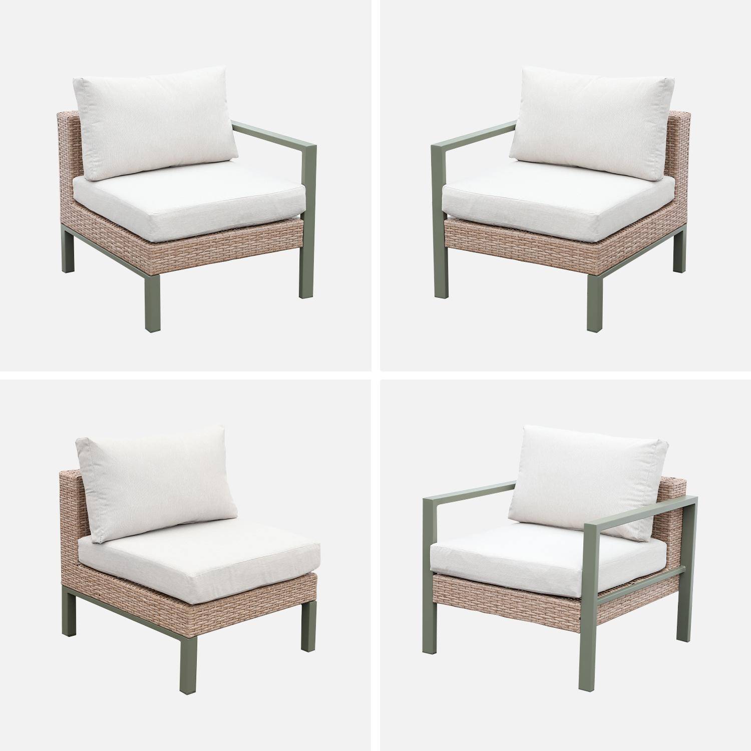 Salon de jardin VELLETRI, beige, aluminium, résine tressée, 5 places L68 x P74 x H63/76cm  Photo7