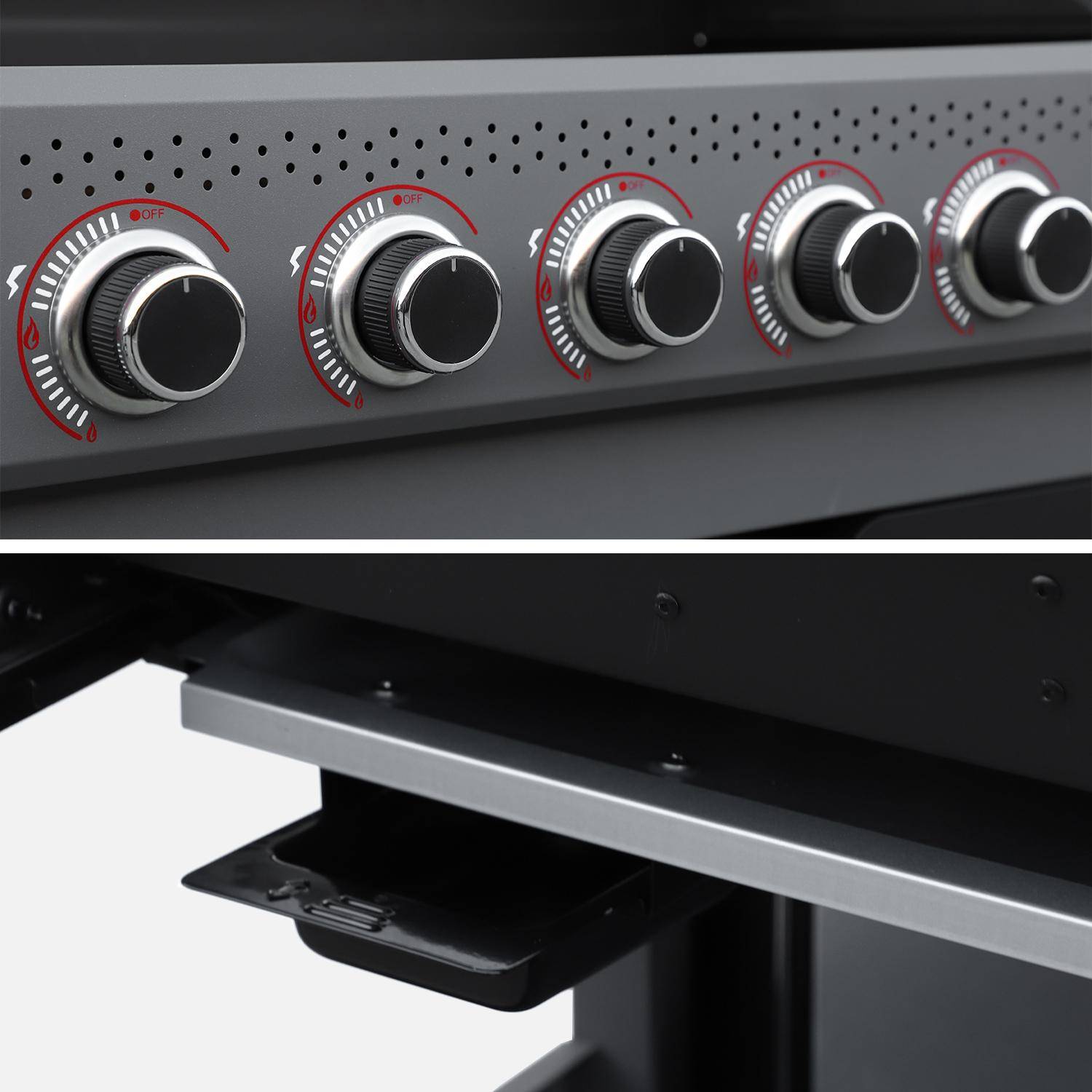 Barbecue A Gas Glenwood 6+1 Bruciatori | Acciaio Inox, Termometro Digitale, Ruote - Griglia Professionale