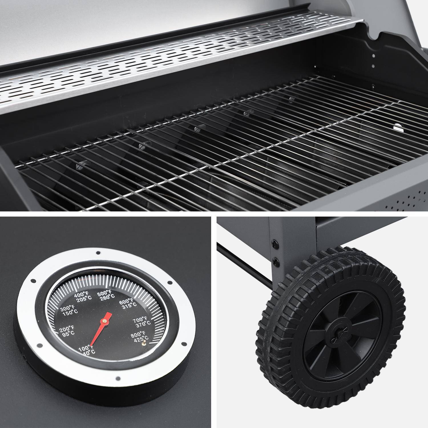 Barbecue a gas 6 bruciatori + 1 fuoco laterale, Edmond, 144x49x110.5 cm Photo4