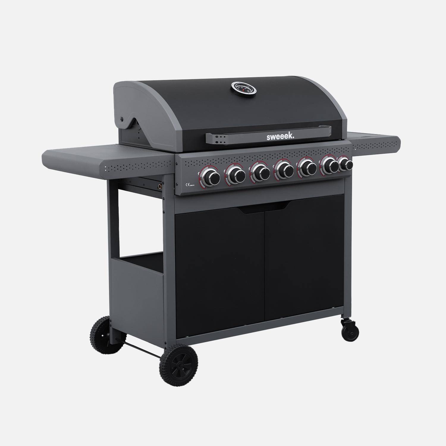 Barbecue a gas 6 bruciatori + 1 fuoco laterale, Edmond, 144x49x110.5 cm Photo1