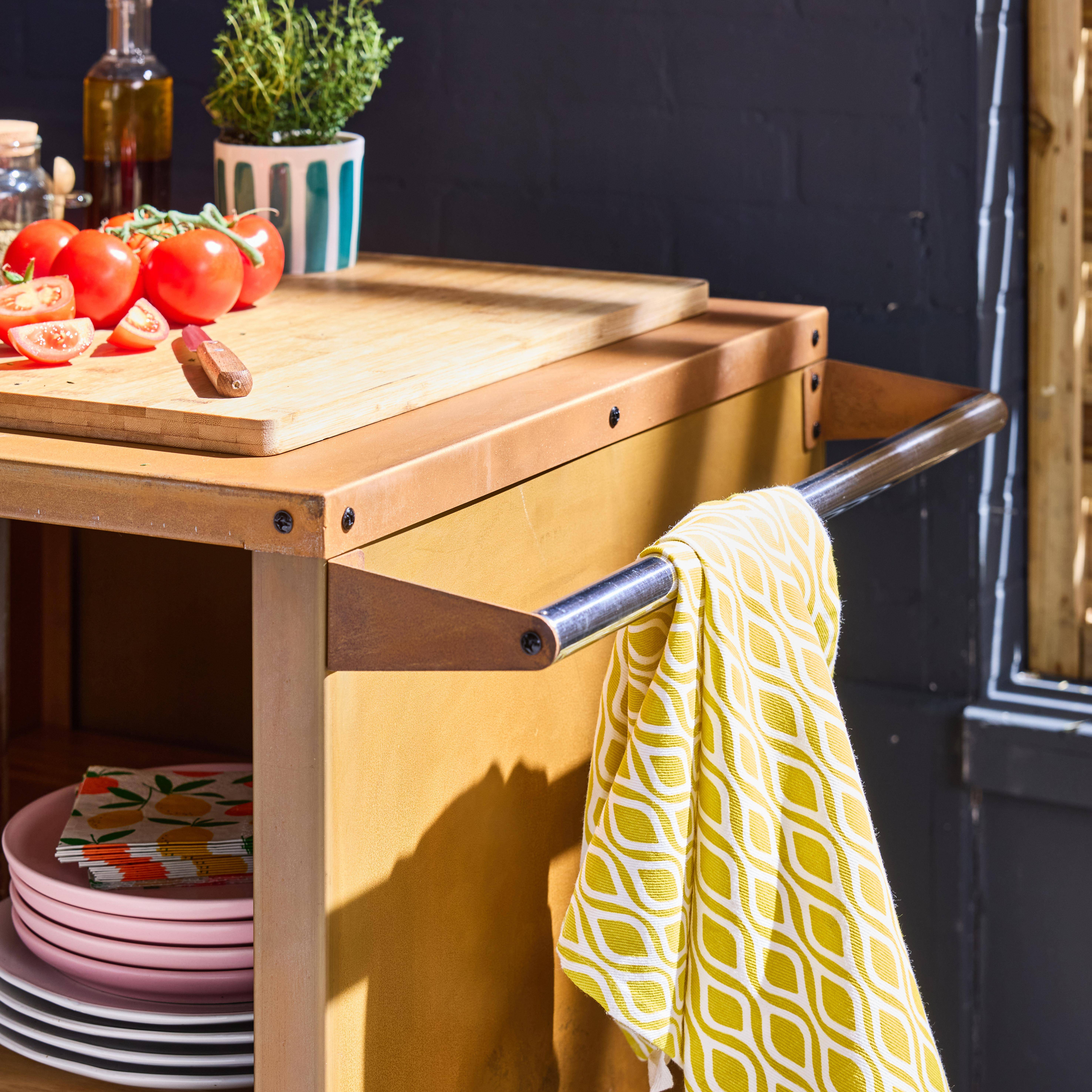 Kookvuur Ø80cm - Stromboli - corten kleur met kookrooster en opbergruimte, L 138 x D 82 x H 114 cm Photo4