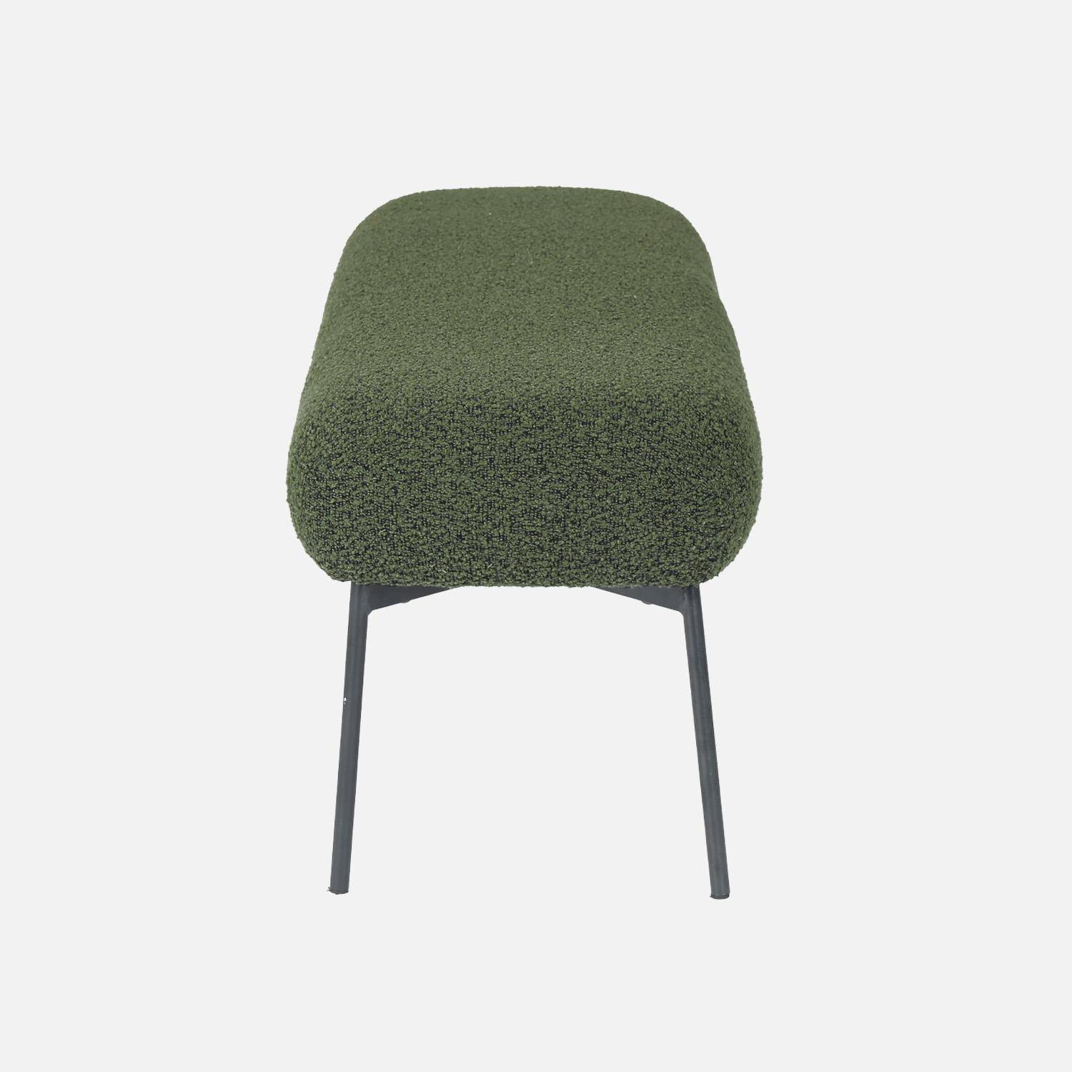 Banco, extremo de la cama con revestimiento de borreguito, Sherpa, Verde kaki, 120x41x42.5 cm,sweeek,Photo5