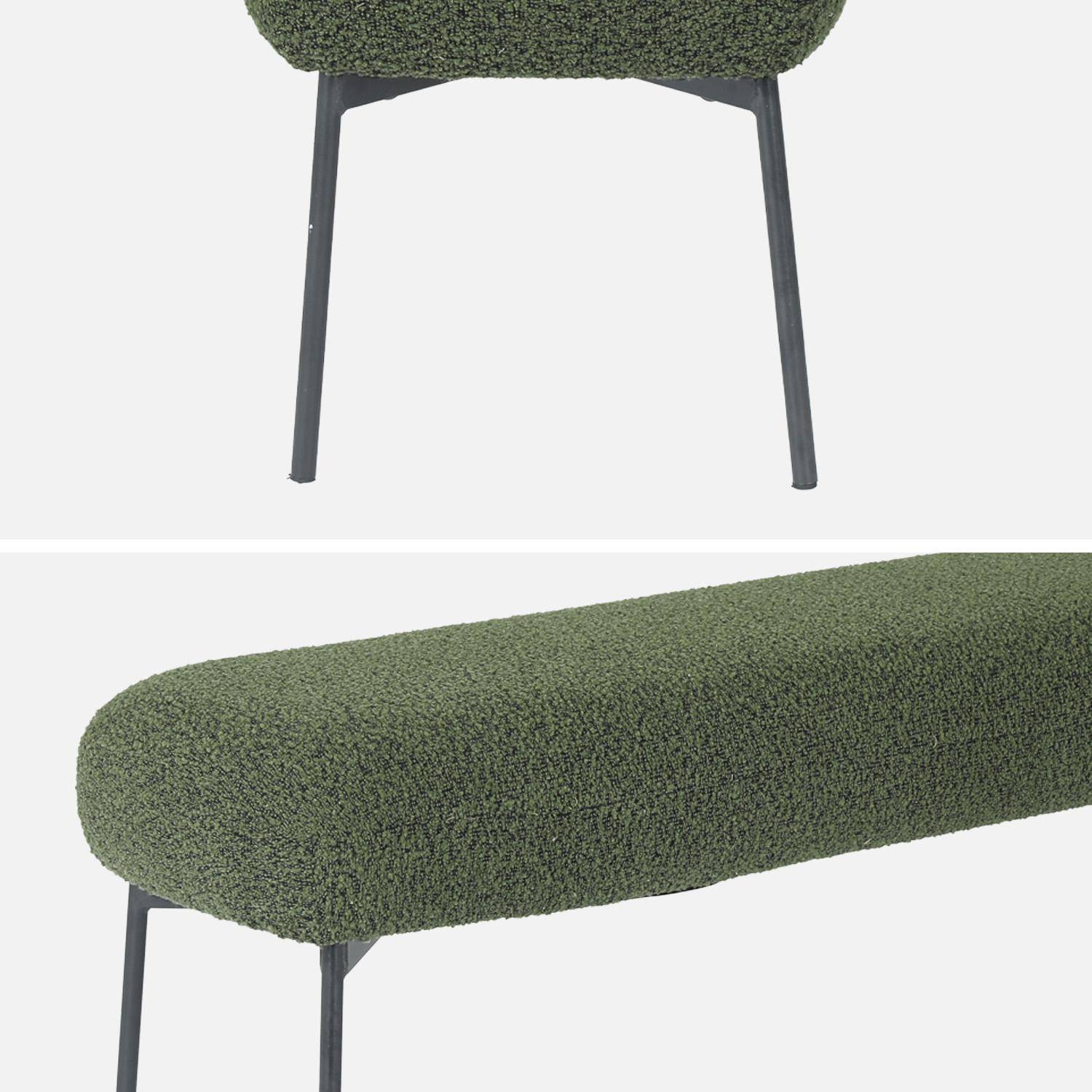 Banco, extremo de la cama con revestimiento de borreguito, Sherpa, Verde kaki, 120x41x42.5 cm,sweeek,Photo6